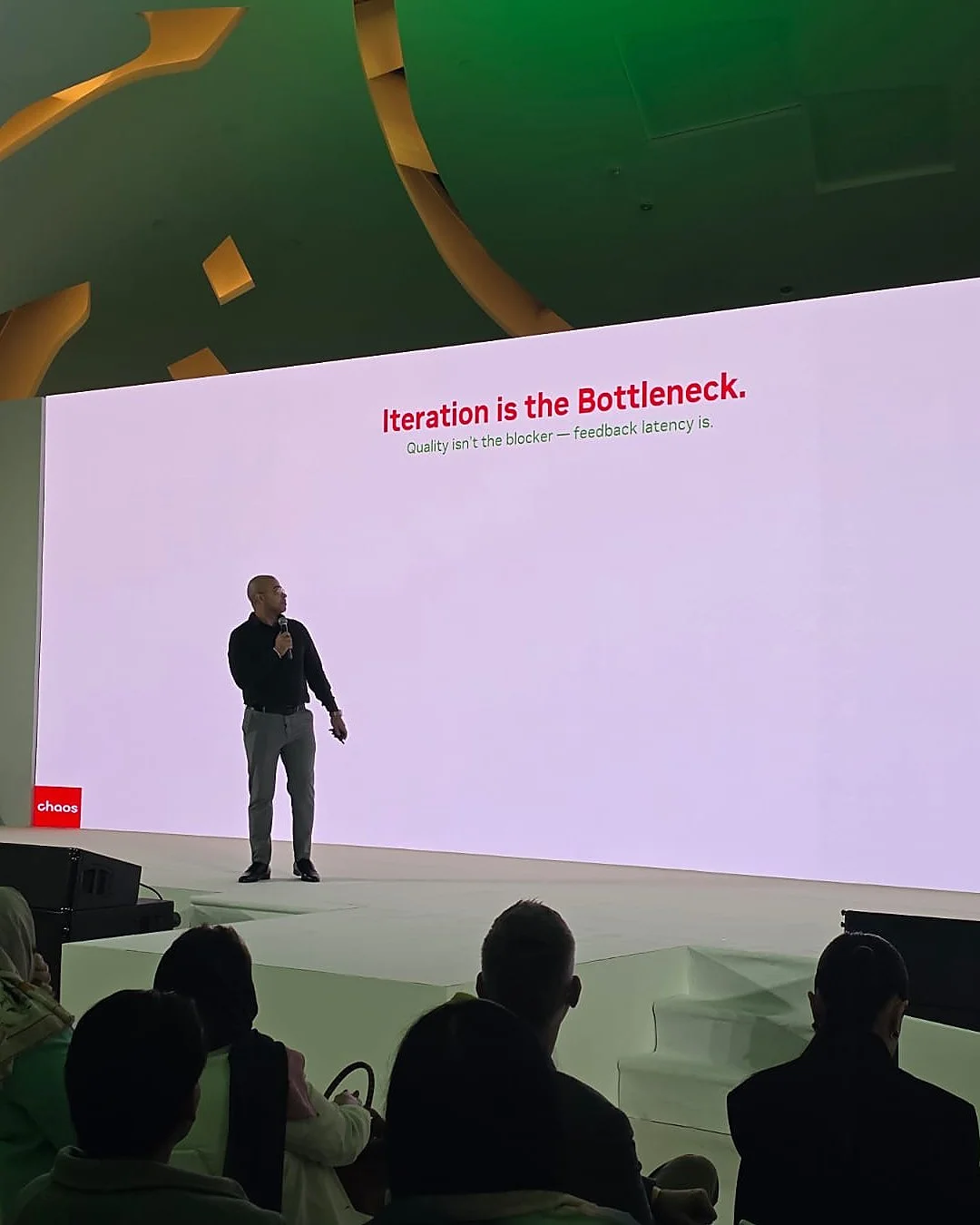 Presentation slide reading Iteration is the bottleneck