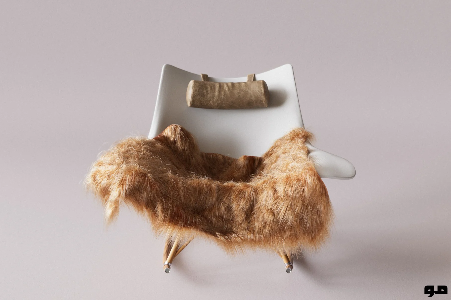 Leather and fur chair final render
