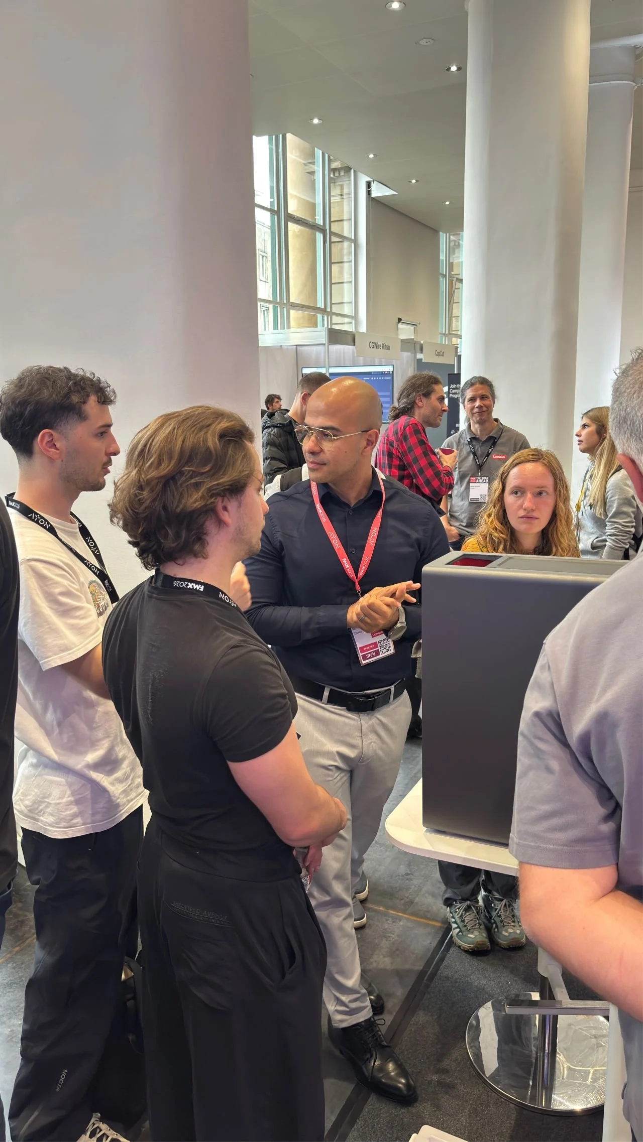 FMX booth conversation