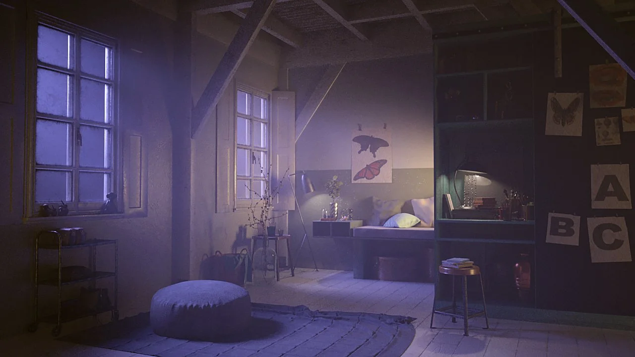 Interior render, lighting mode 01, featured view