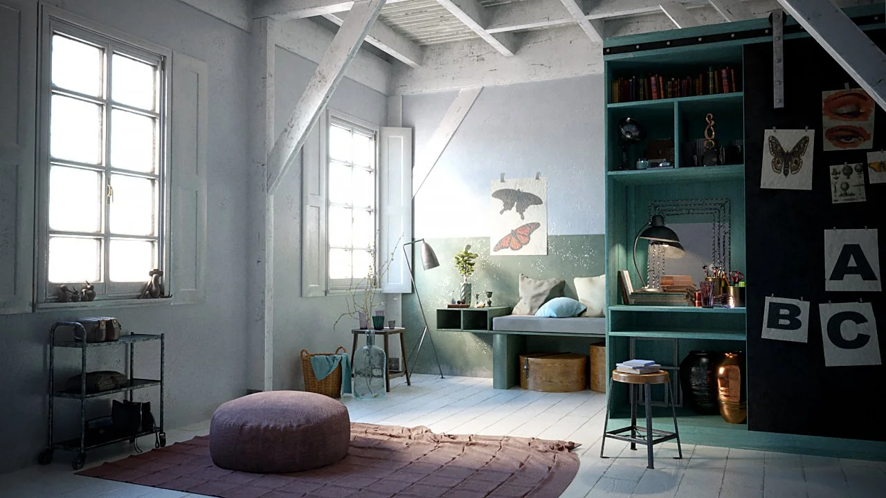 Interior render, lighting mode 02, featured view