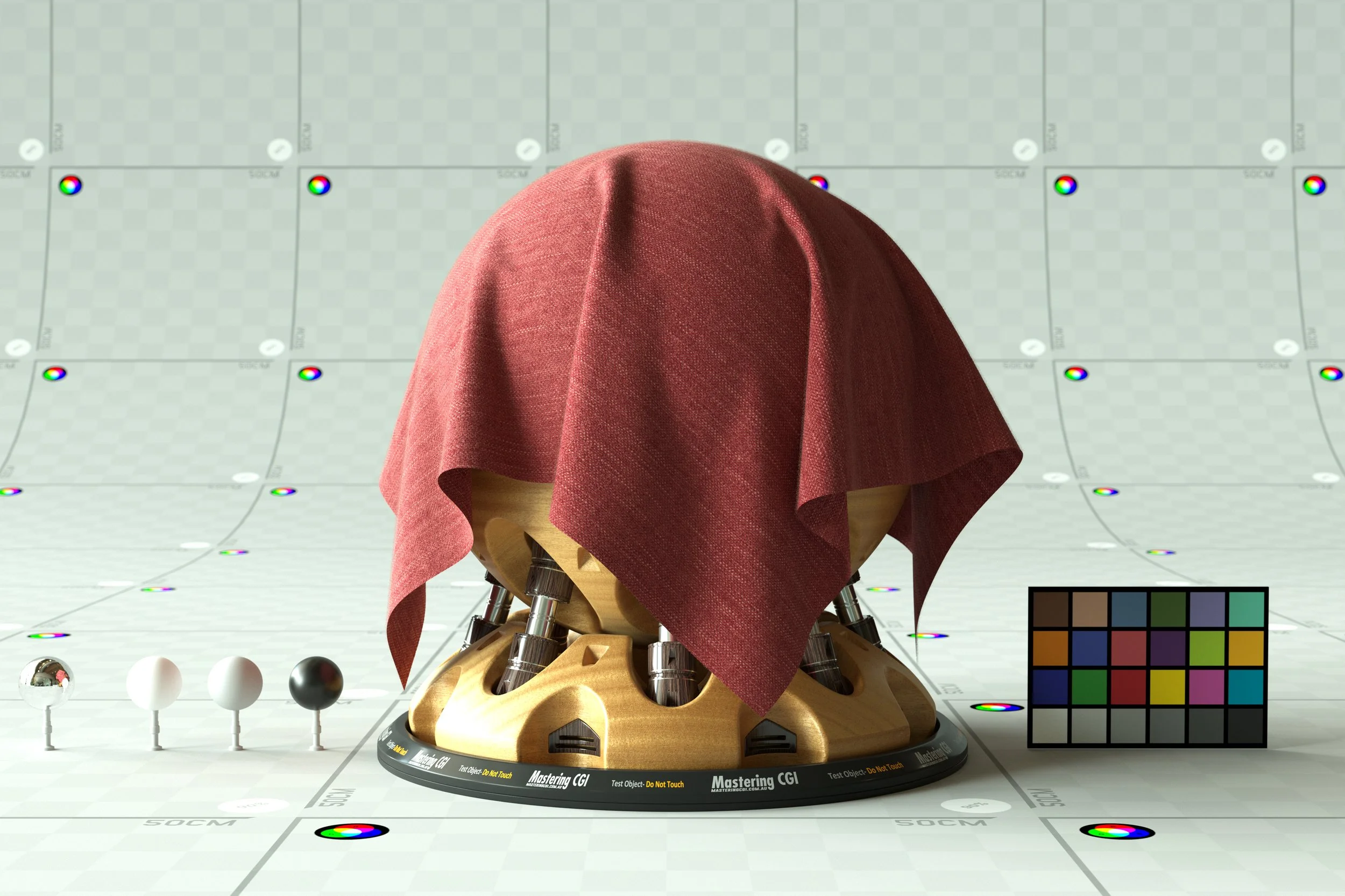 Shaderball hero render with cotton material