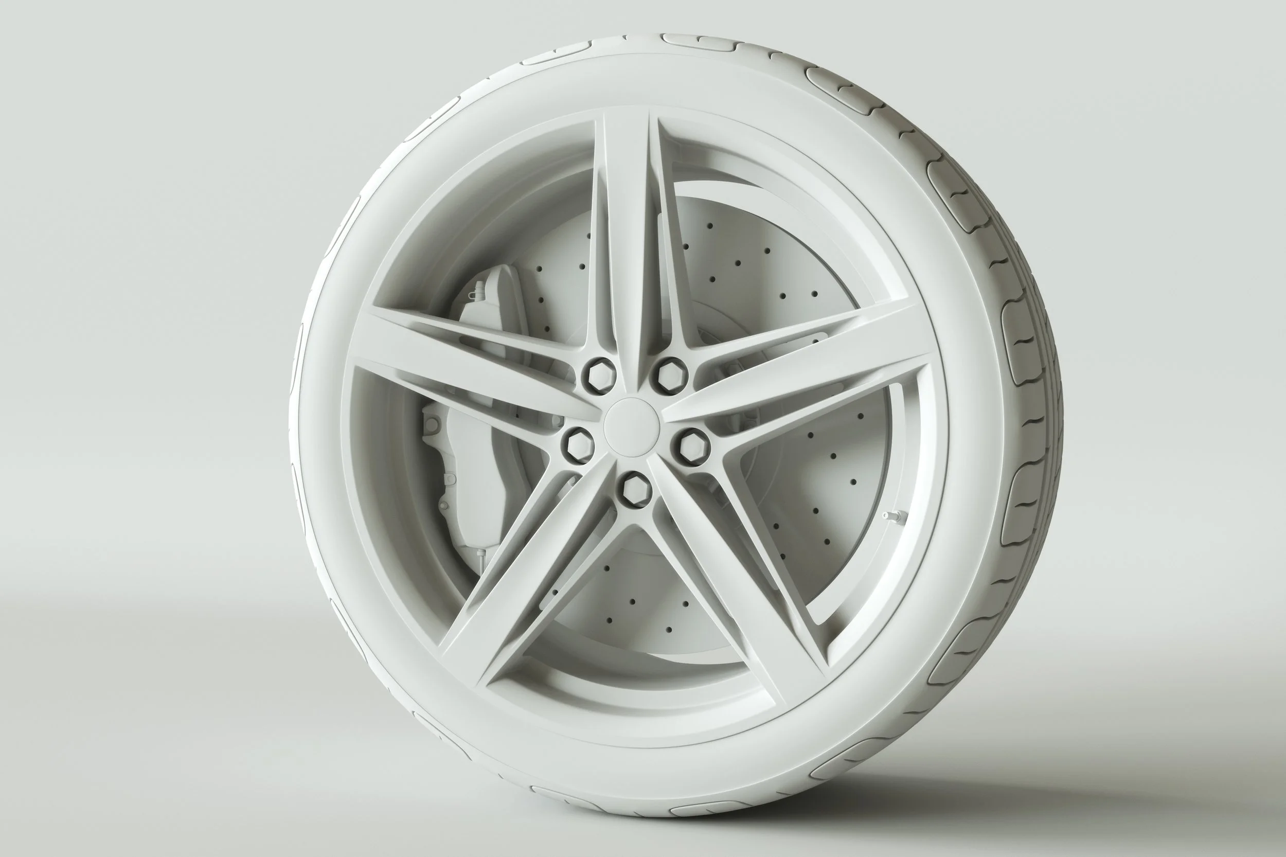 Ferrari wheel clay render