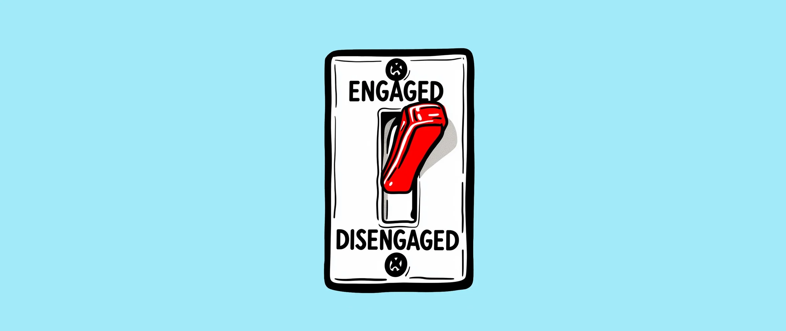engaged and disengaged flip switch