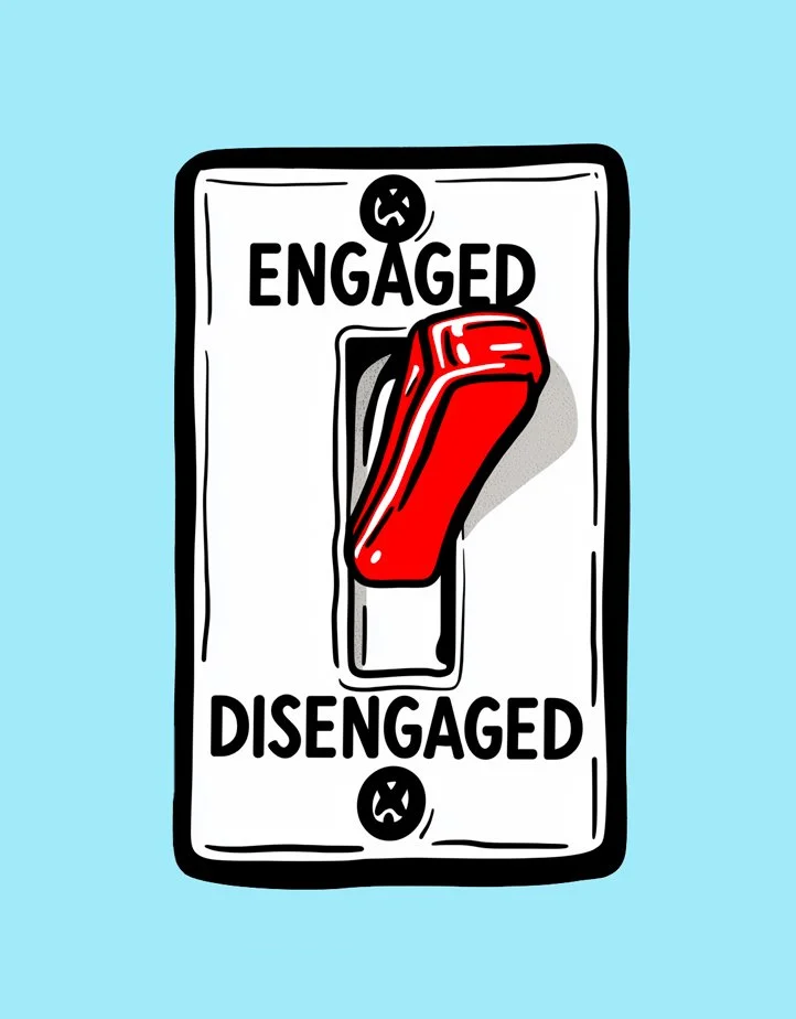 engaged and disengaged flip switch