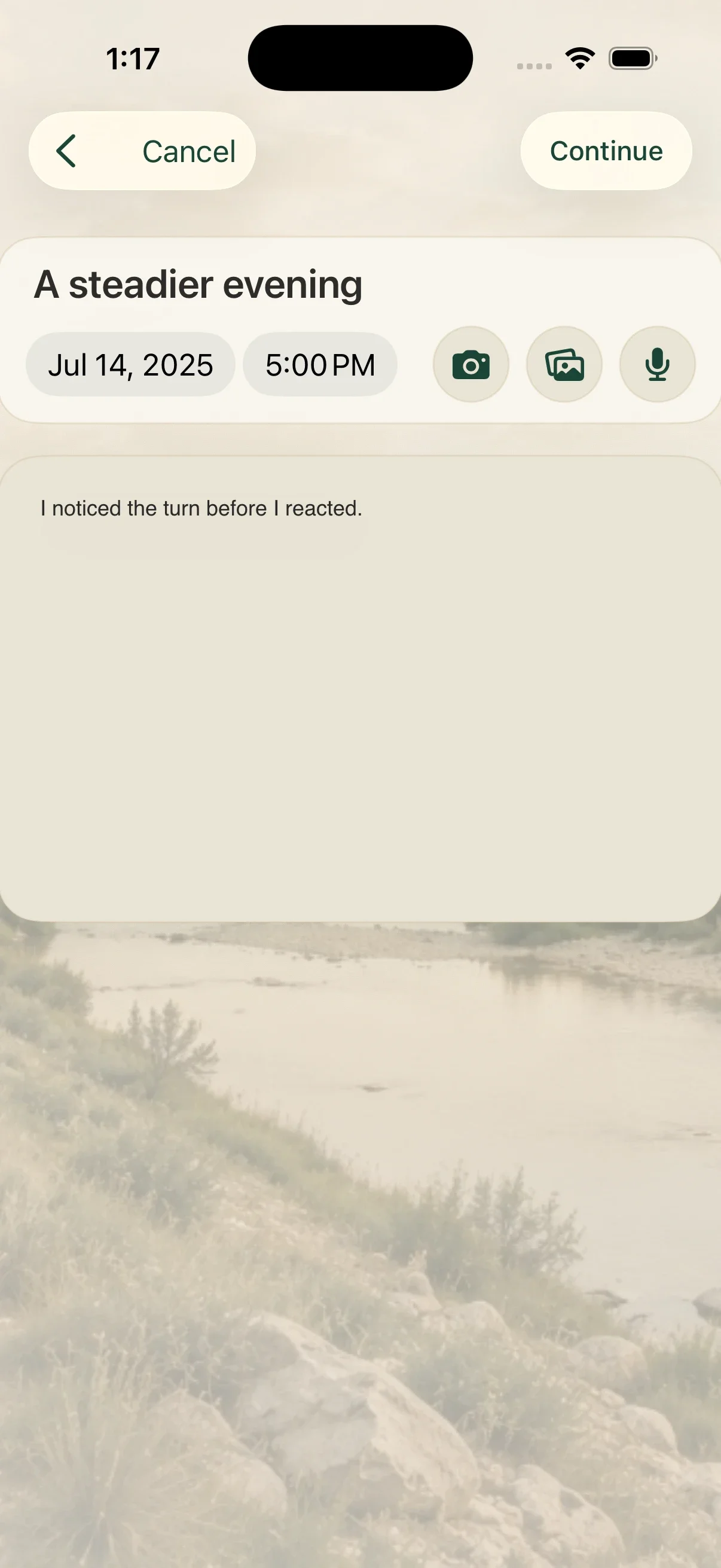 Ascension by T30 Deep Journal writing screen