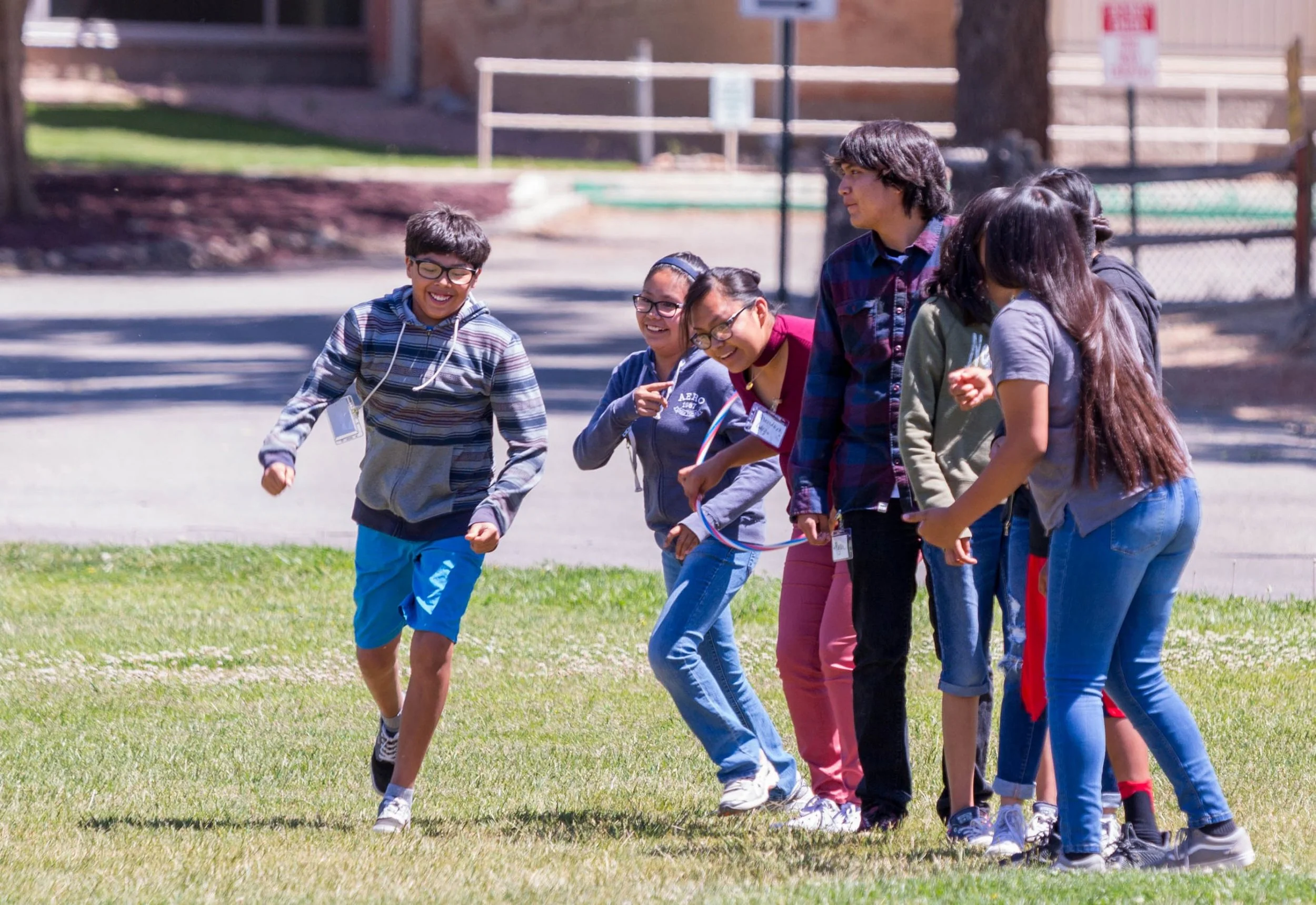 Students playing outside