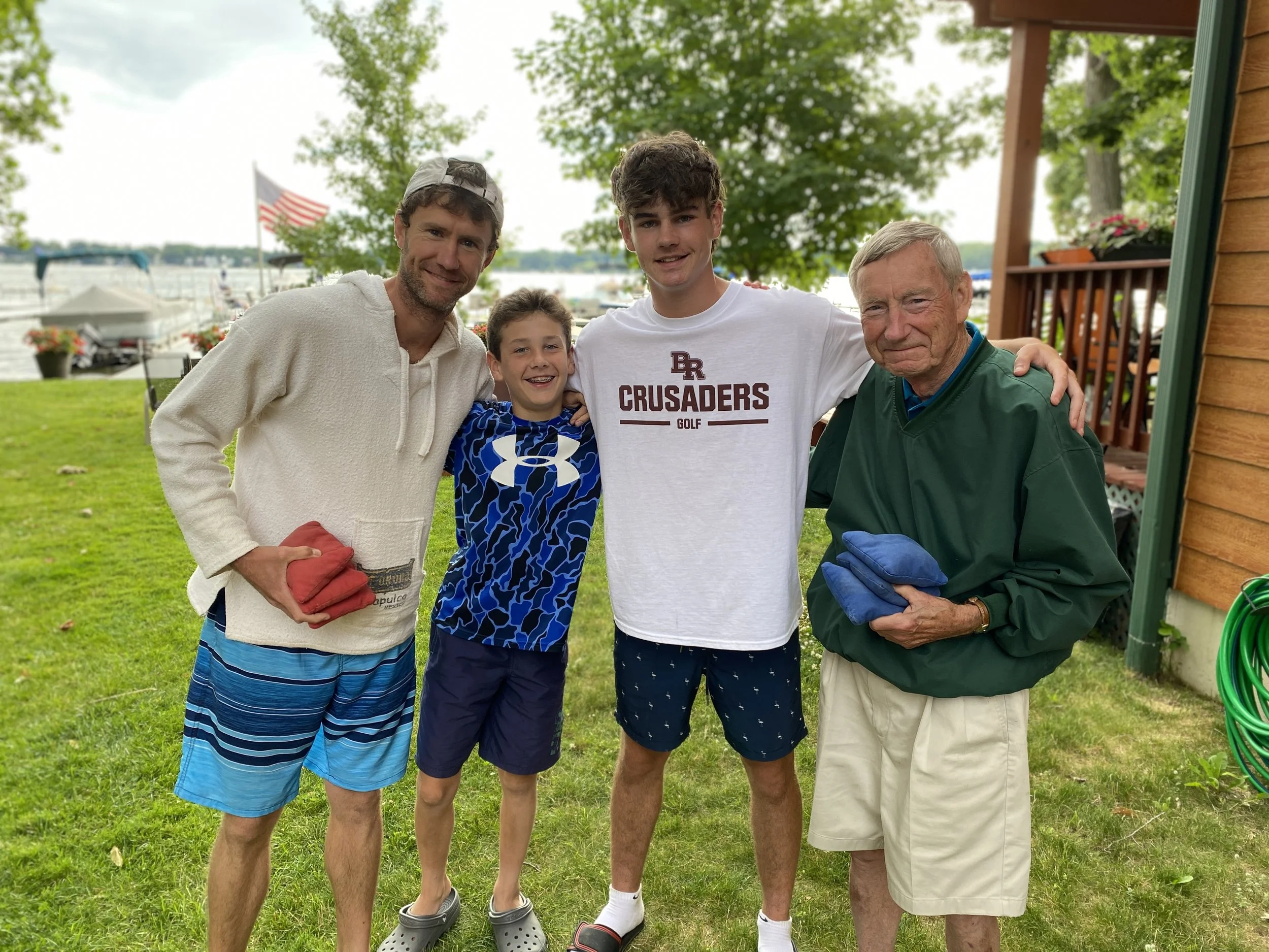 Pops with his son Patrick and grandsons in Michigan