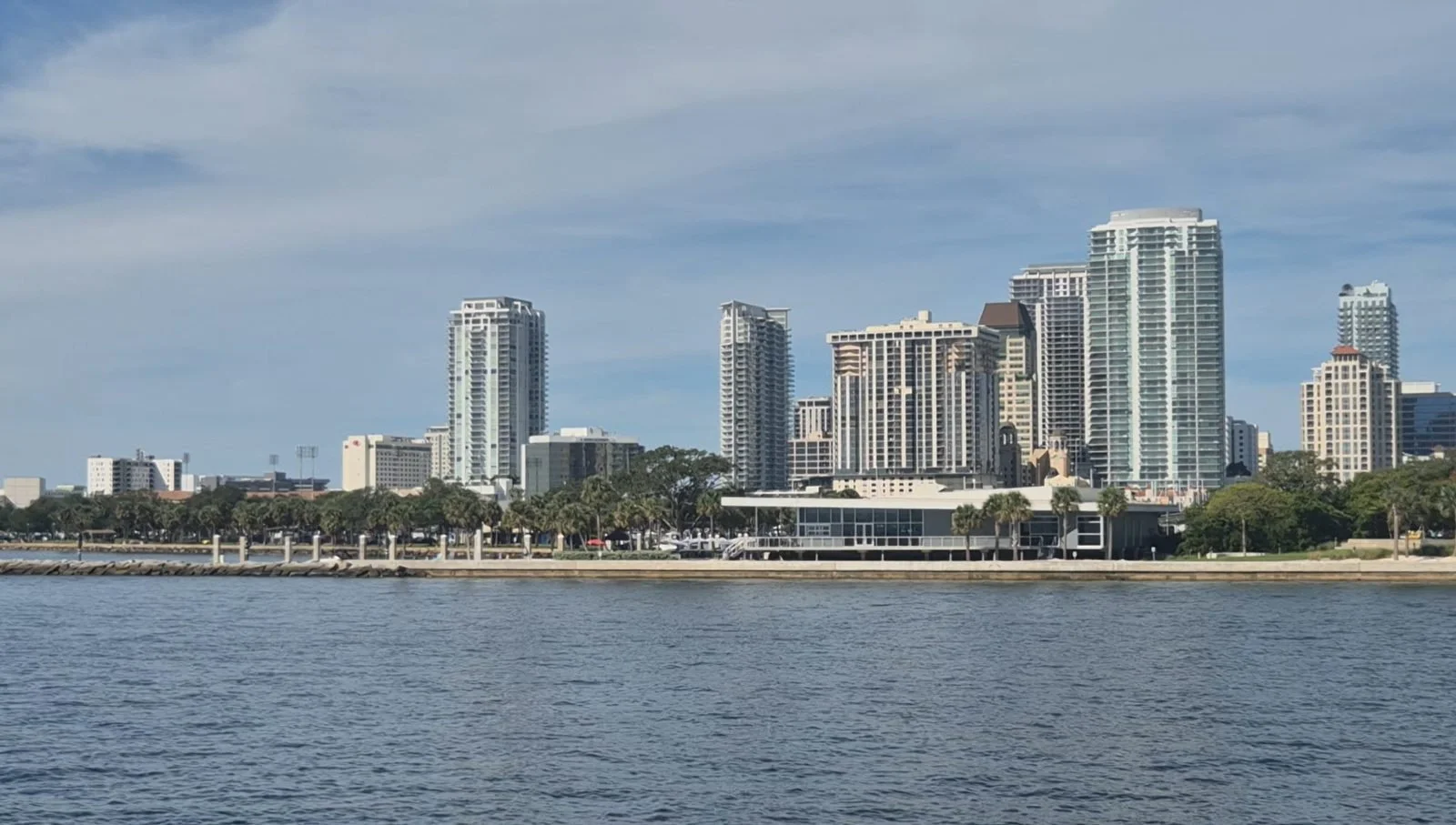 Downtown St Petersburg skyline from the water, Travelling Pandas in St Petersburg