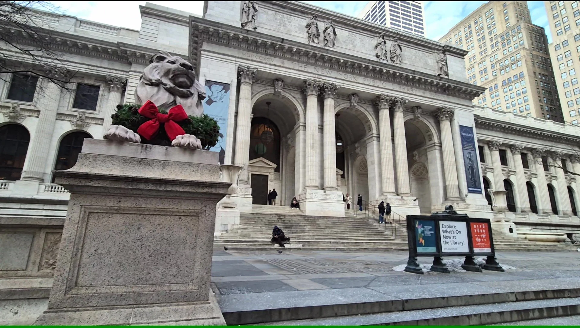 Central Library, Travelling Pandas in New York at Christmas