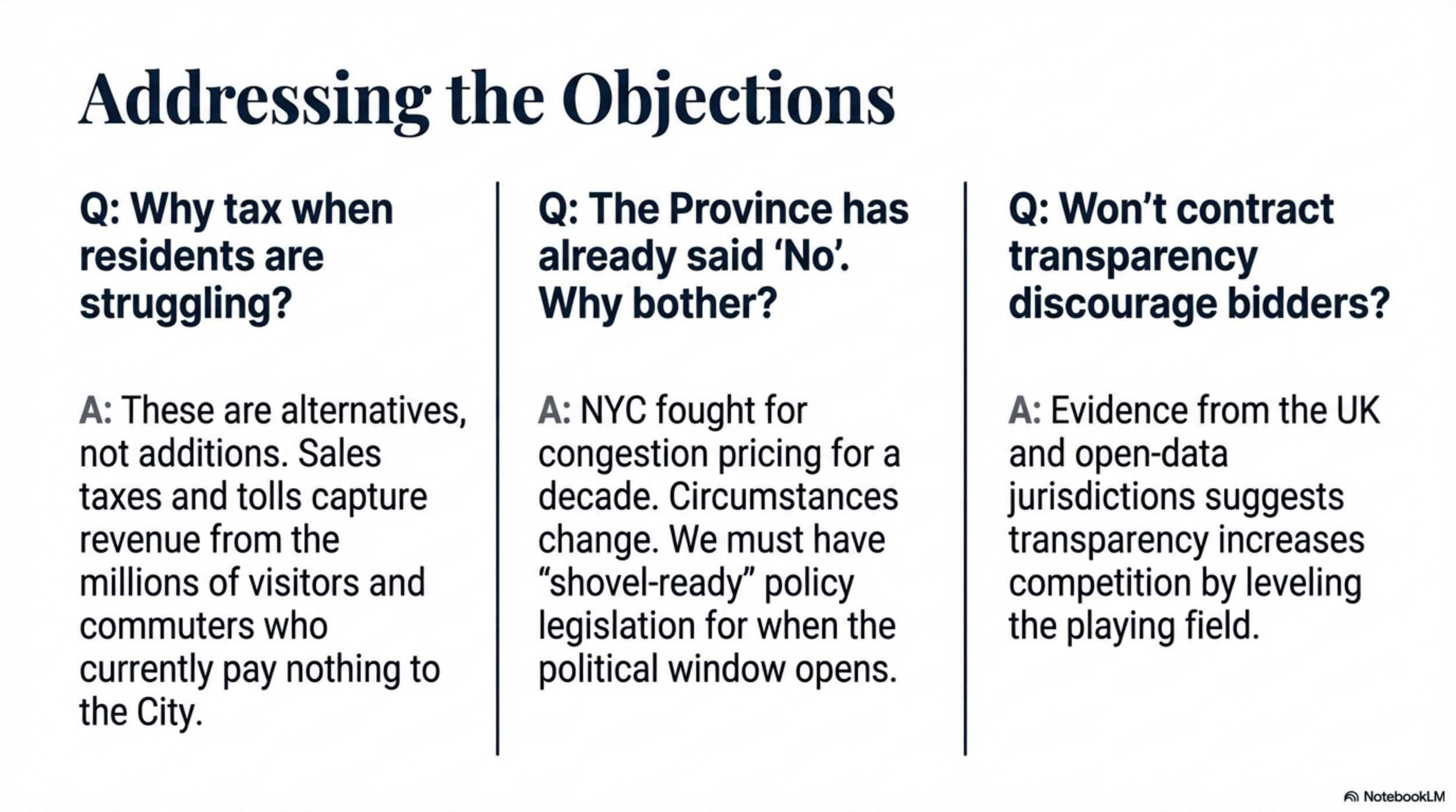 Addressing the Objections