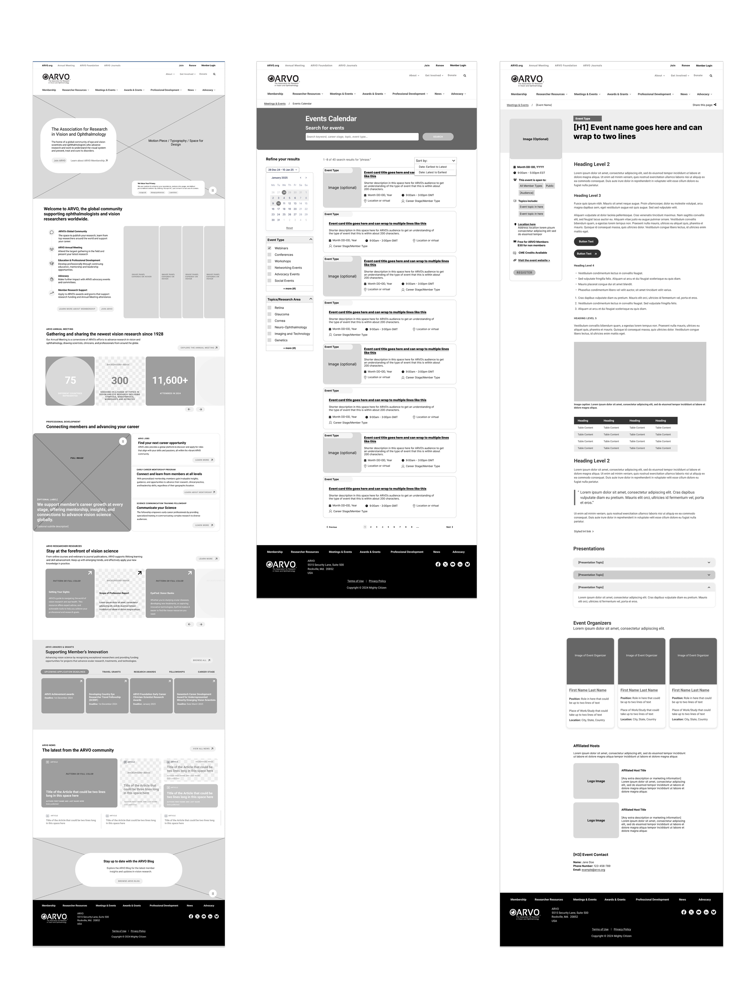 initial wireframes