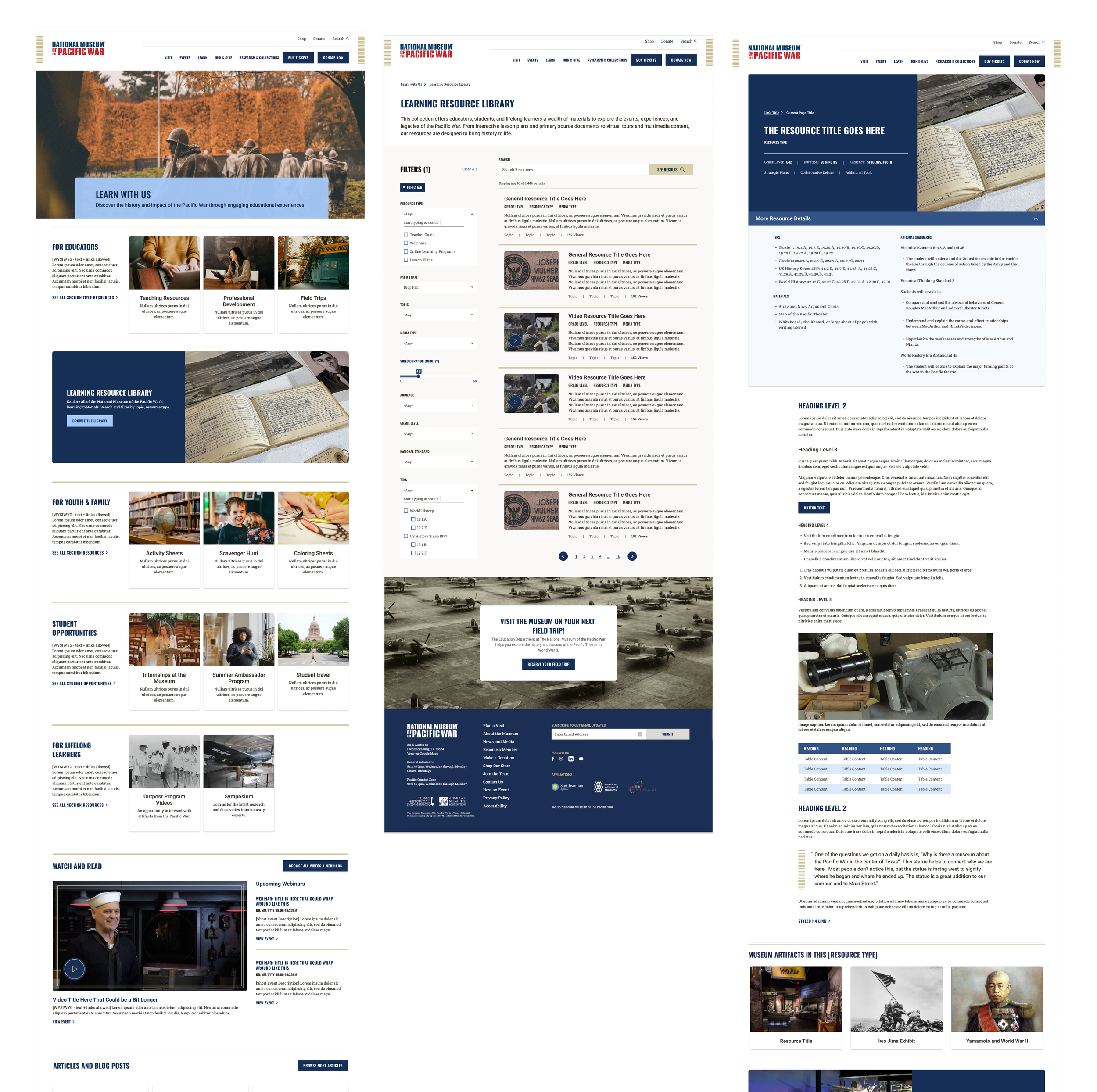 Visual Design pages