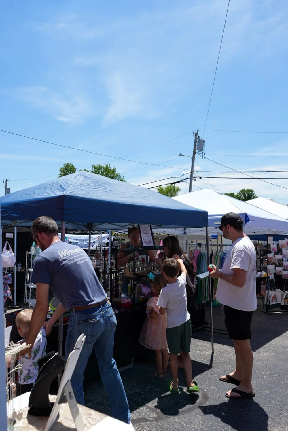 Vendor booths set up at Local Vendors Day