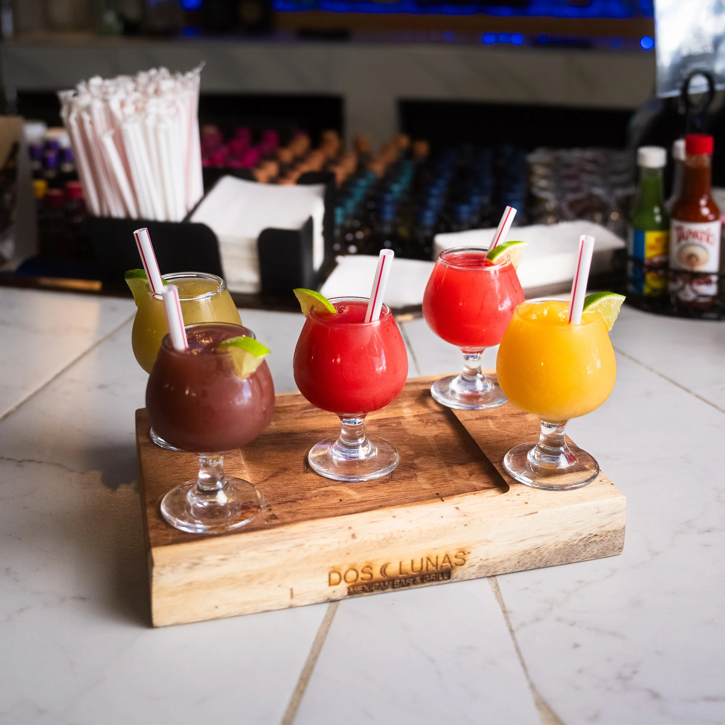 Margarita flight on branded board