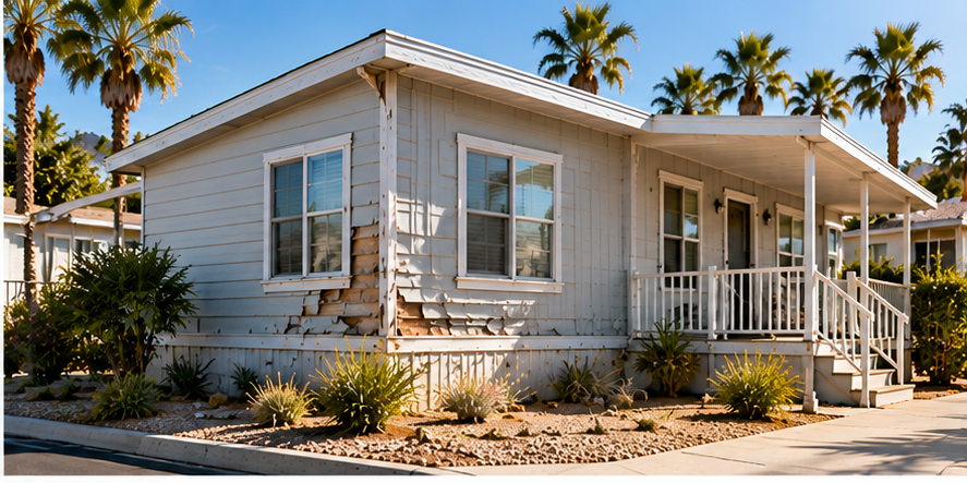 Mobile home needing repairs