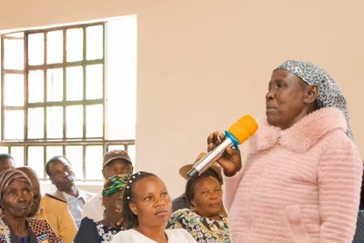 Local Leaders from Kiteta sharing their views during the inaguration of the Nidithiini Vocational School