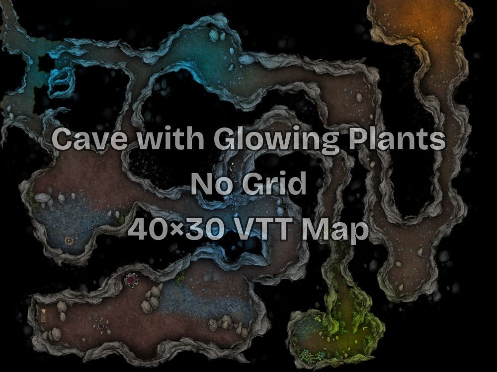 Cave with Glowing Plants