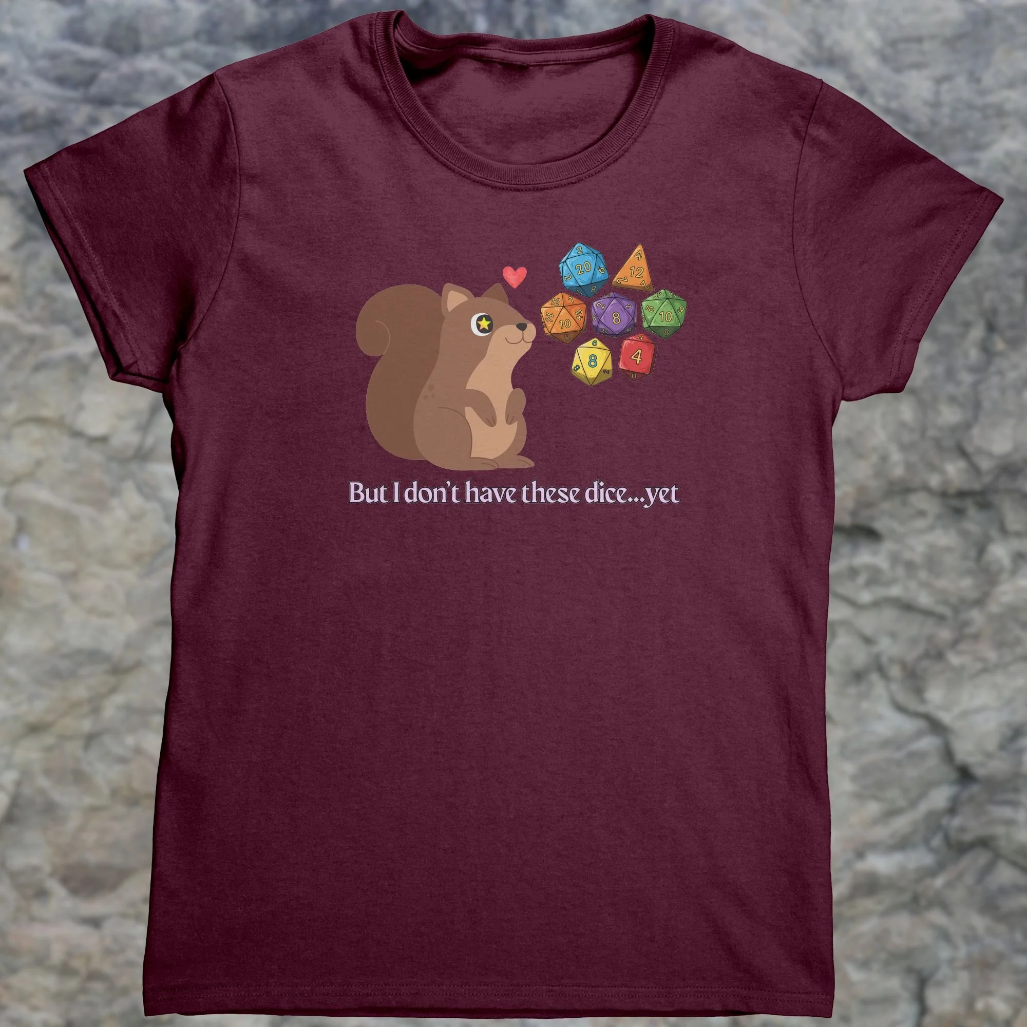 Dice Squirrel Maroon Women's Shirt