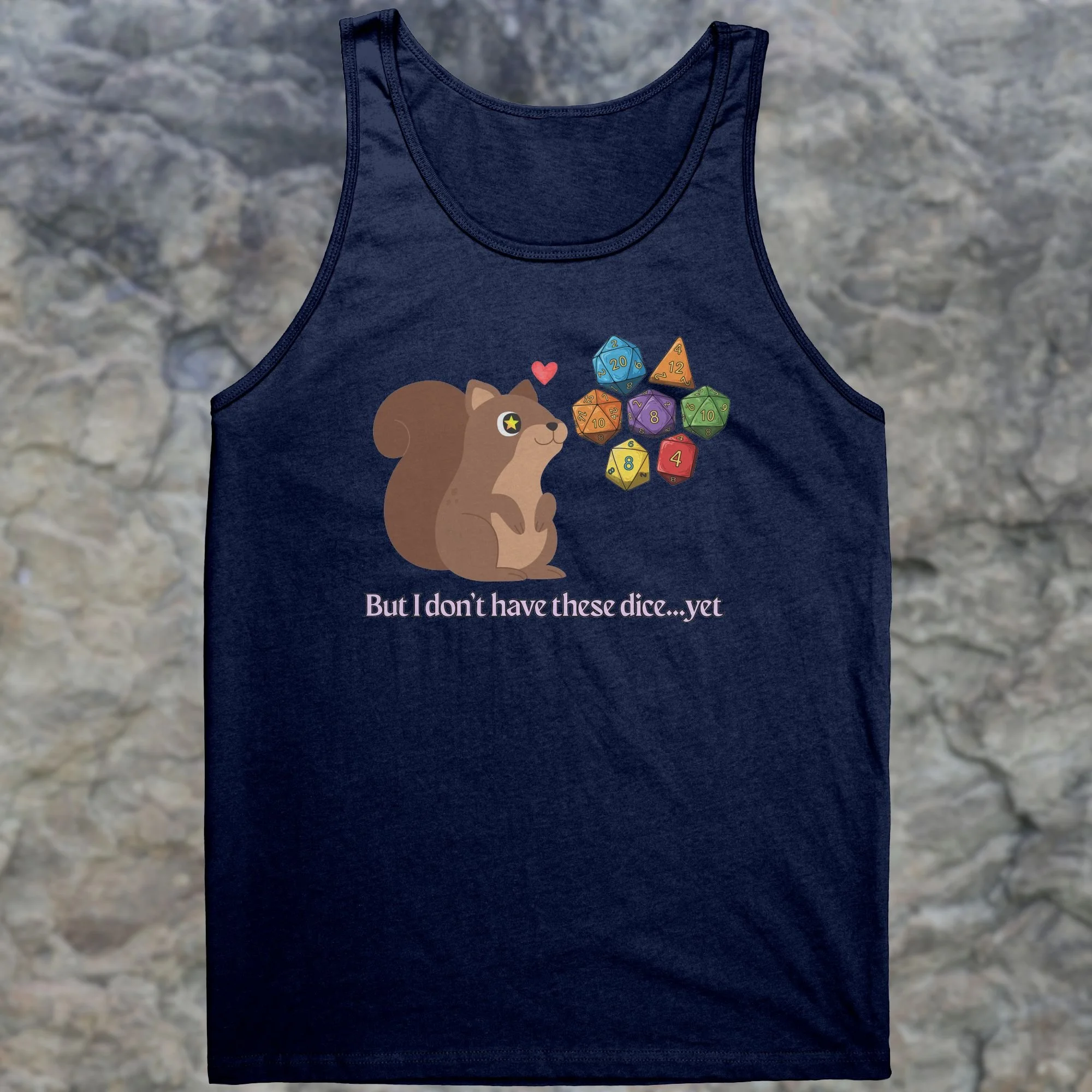 Dice Squirrel Navy Unisex Tank