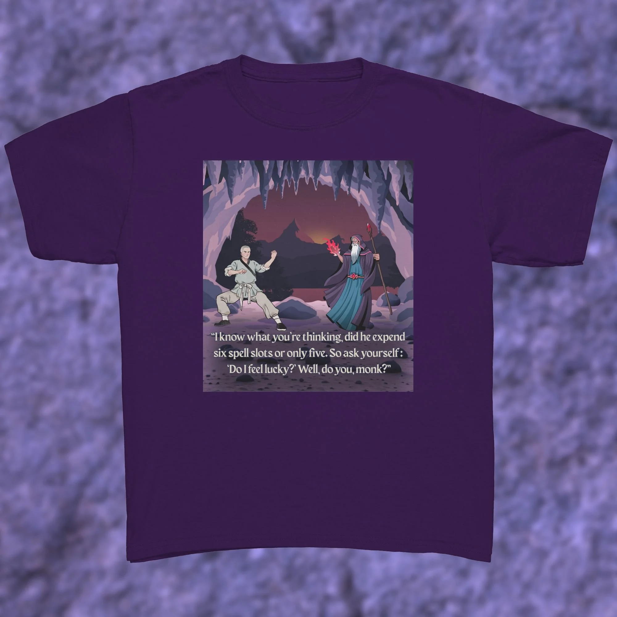 Spell Slot Showdown Youth Purple Shirt