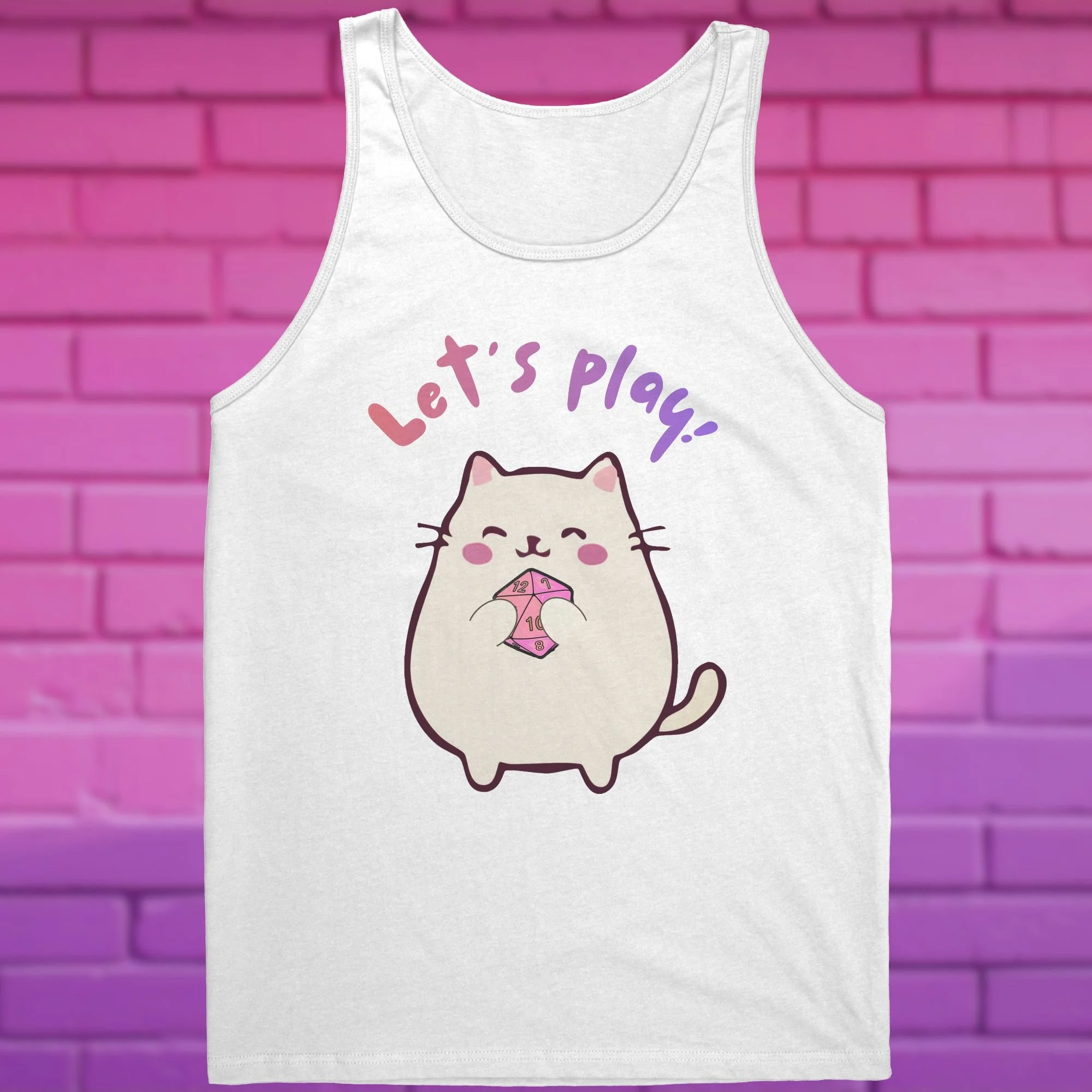 Let's Play Unisex White Tank