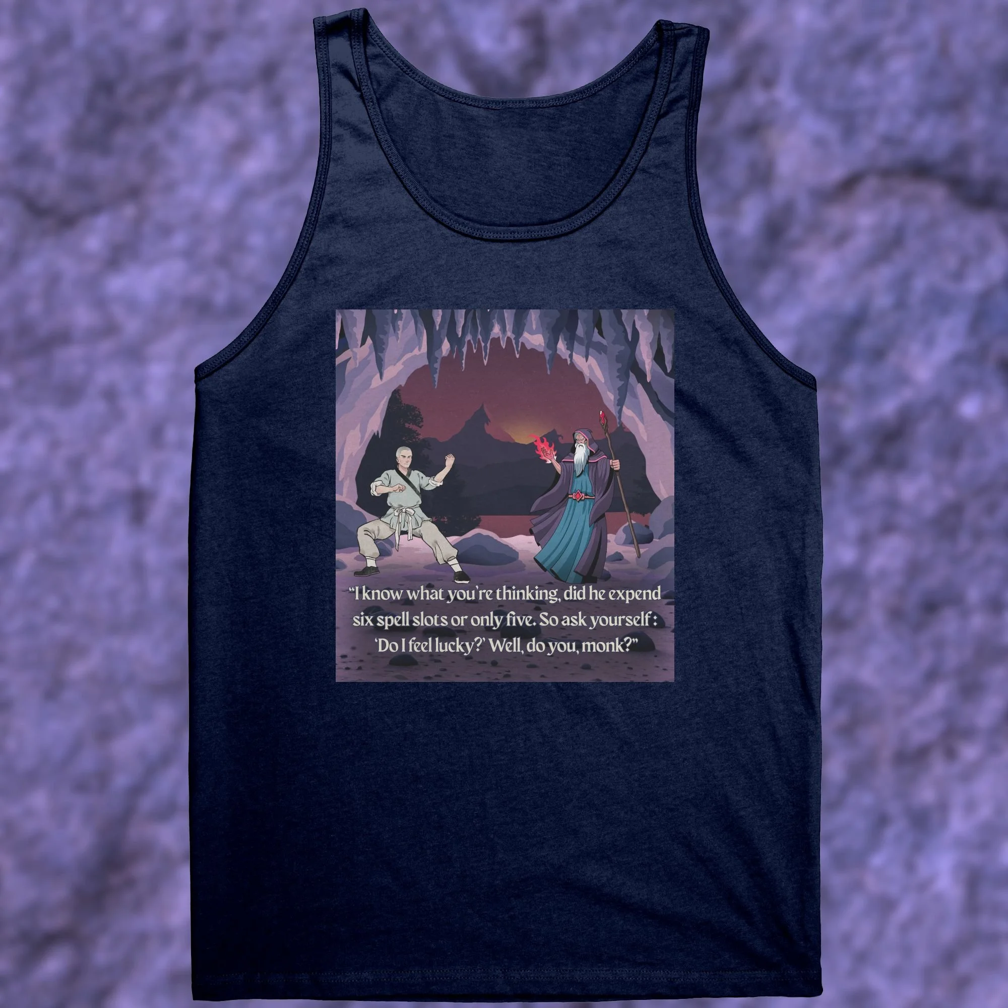 Spell Slot Showdown Women's Navy Unisex Tank
