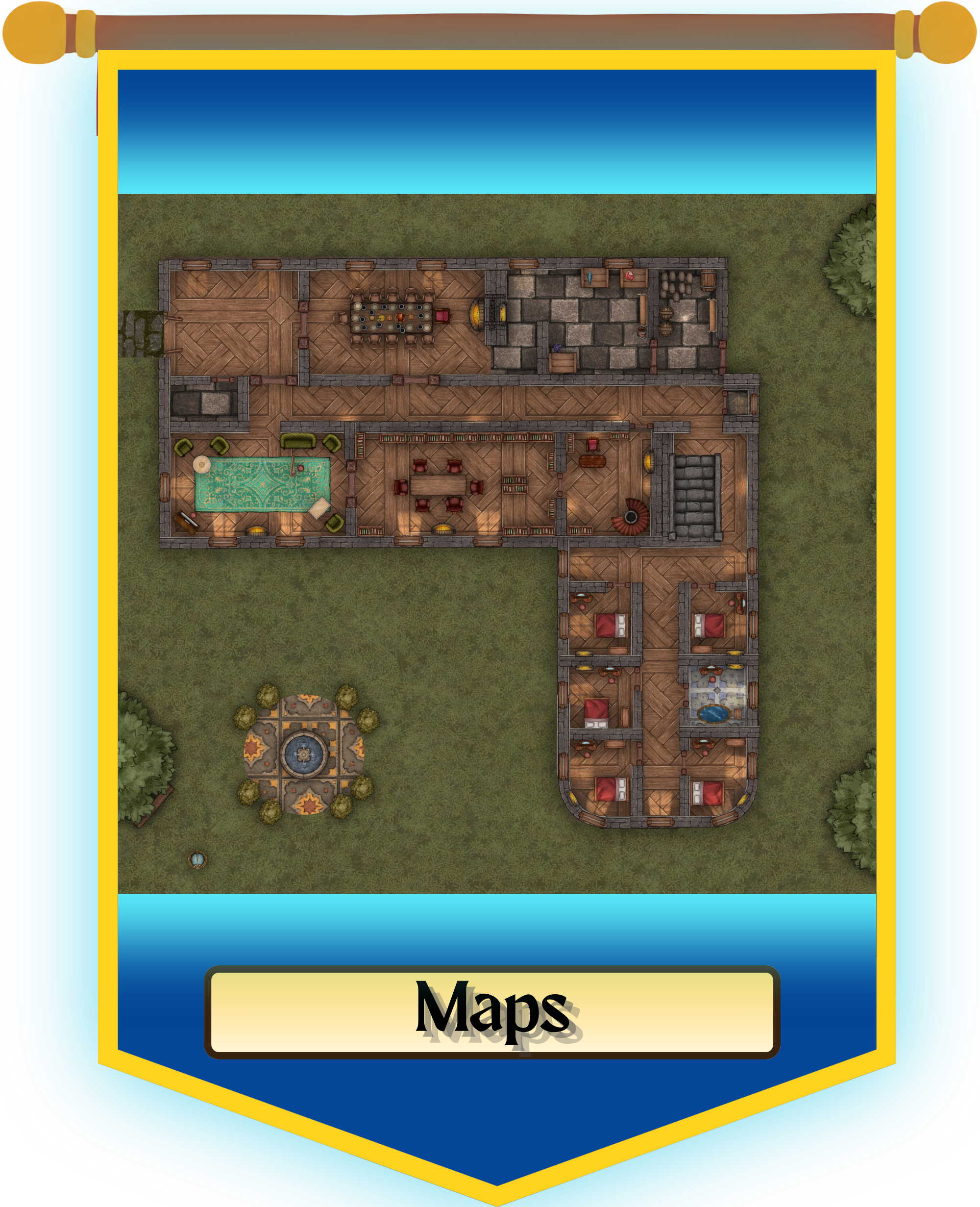 Maps button hover over glow