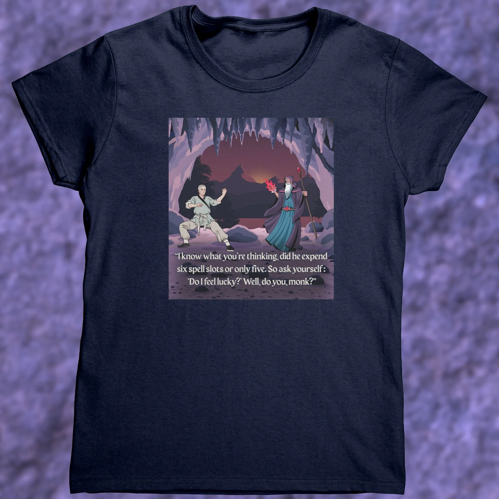 Spell Slot Showdown Women's Navy Shirt