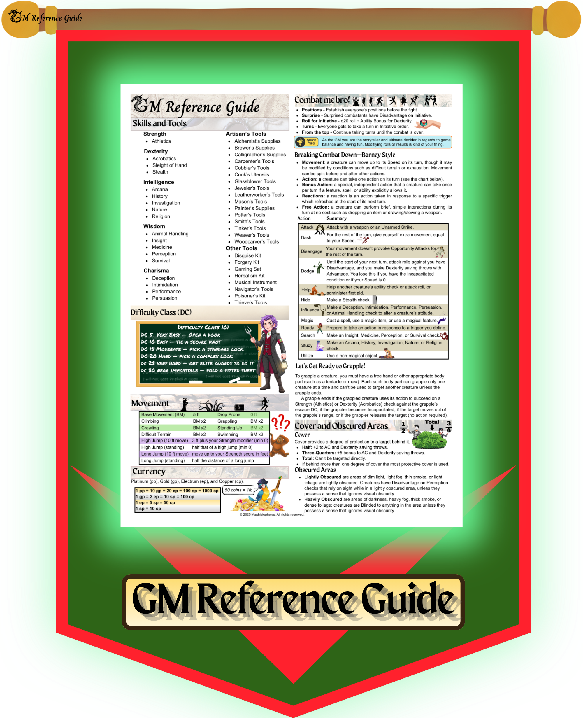GM Reference Guide button hover over glow