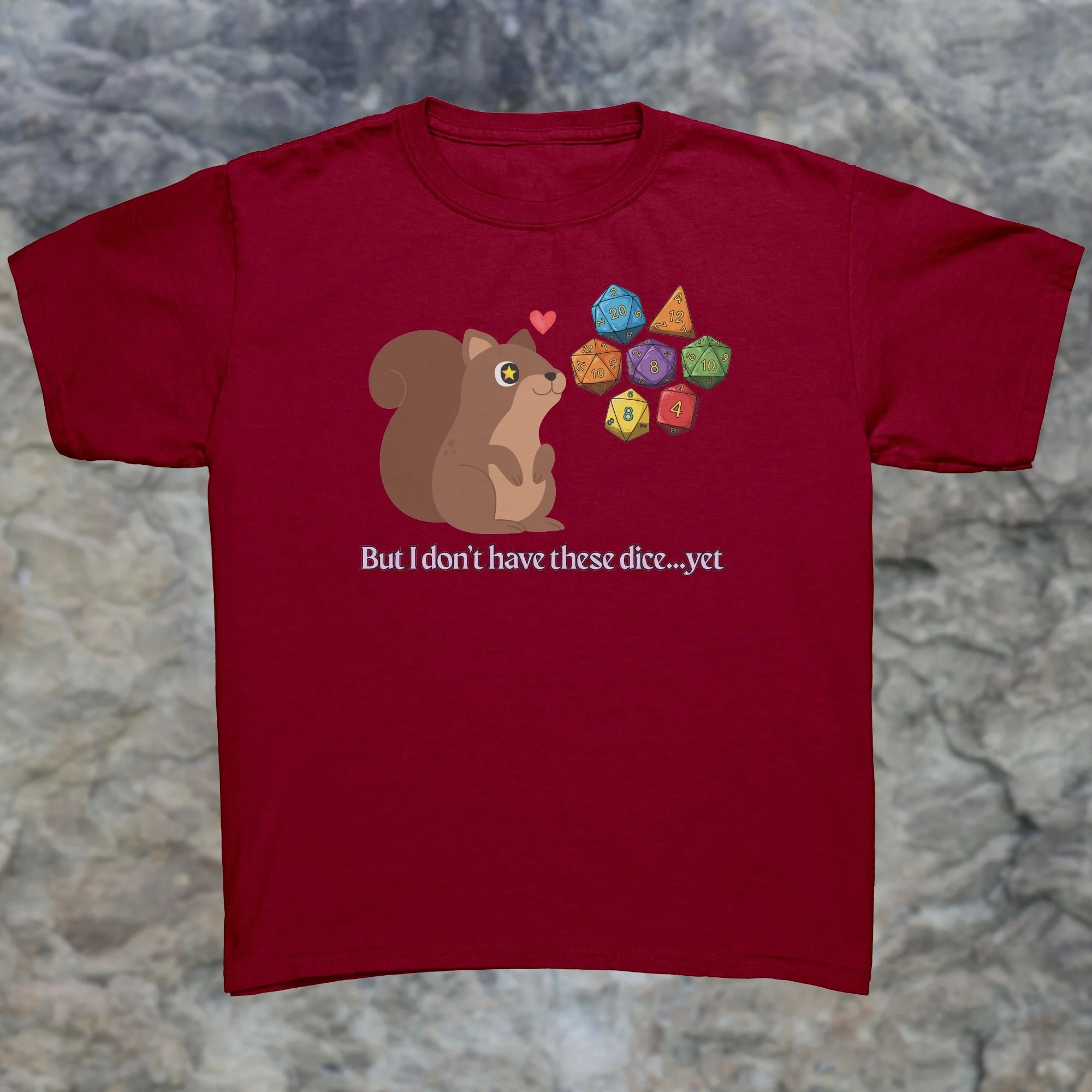 Dice Squirrel Youth Cardinal Shirt
