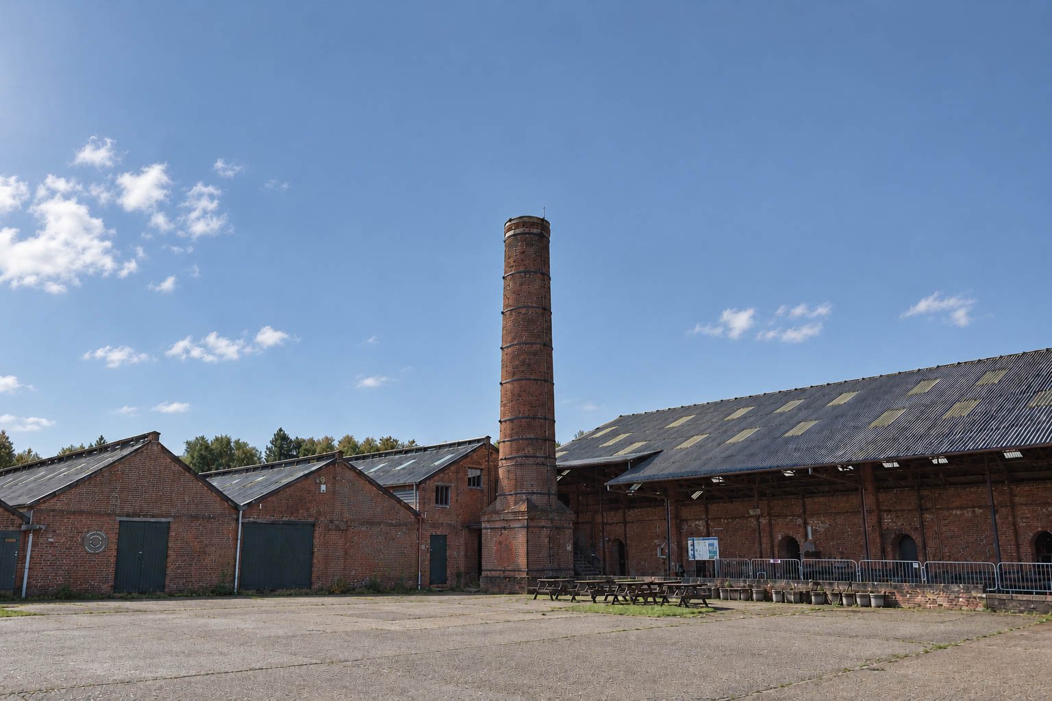 The Brickworks Museum drying sheds and chimney, Swanwick