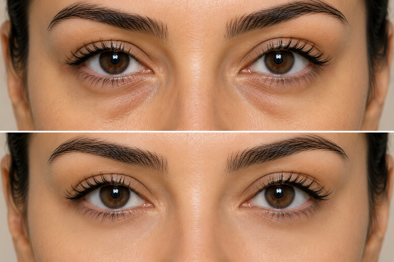Before and after — under-eye firmness