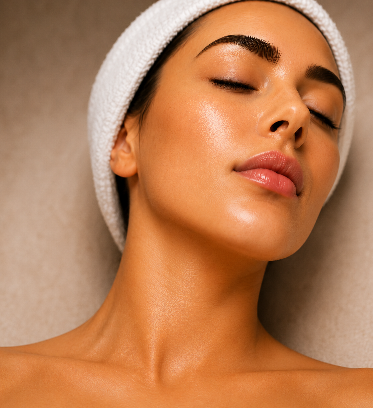 Spa ambience with candles and soft towels