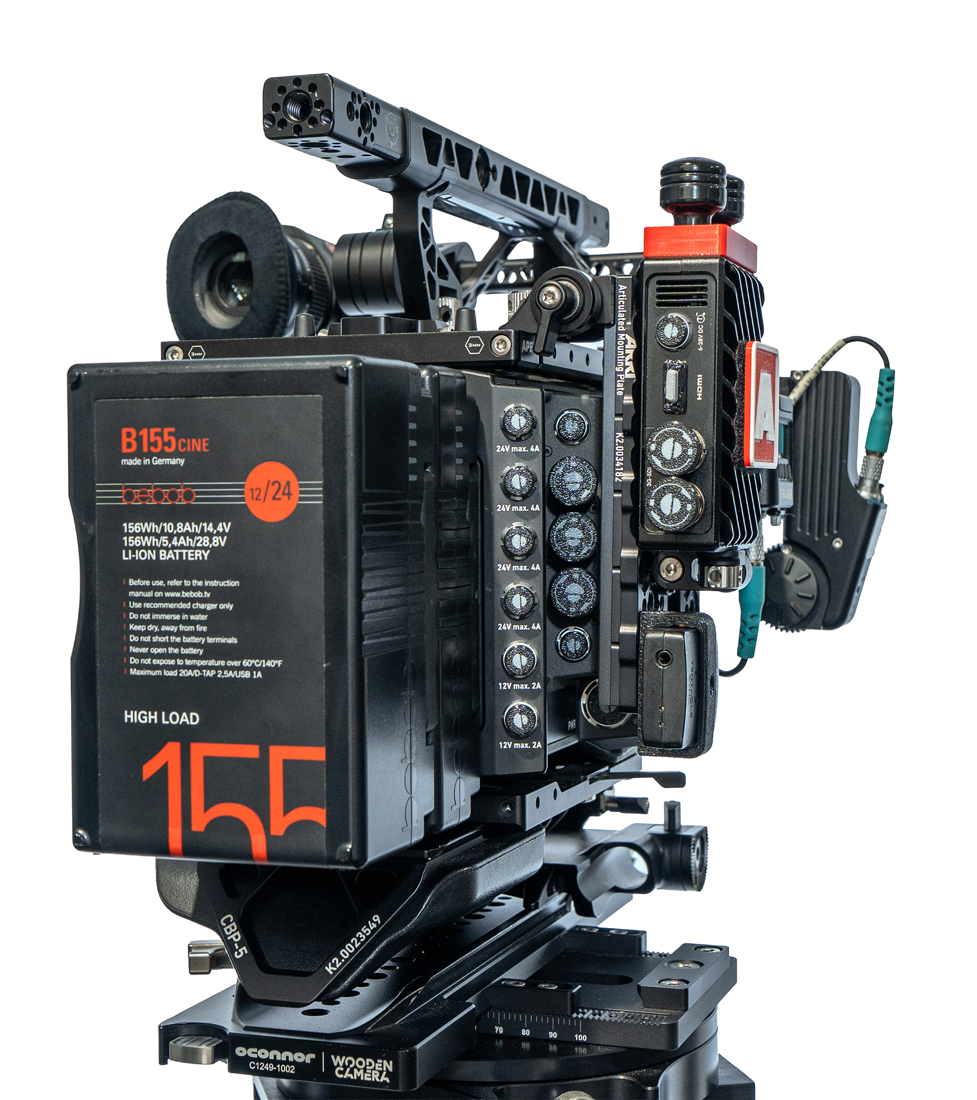 Professional cinema camera rig used in commercial and documentary production