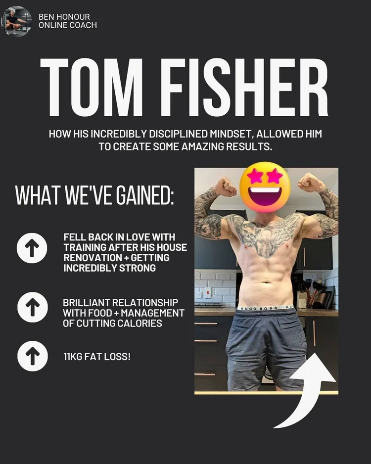 Tom, Honour Coaching client result