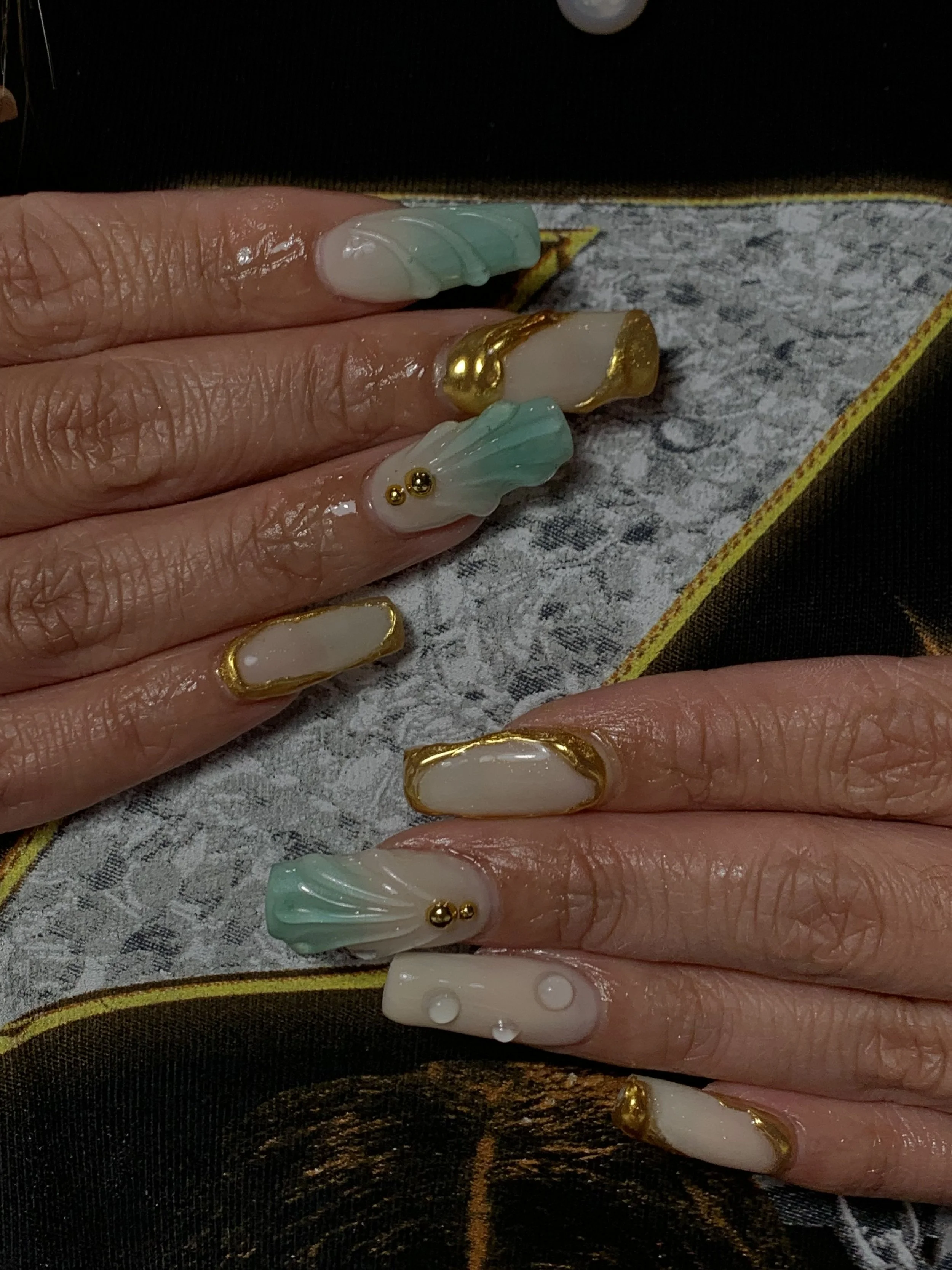 Gel nail set with nail art Adelaide — Sol Lounge