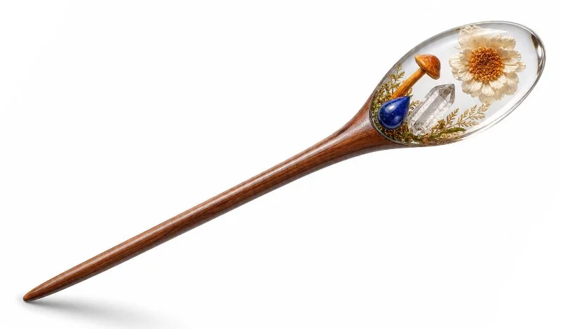Finished Orangerium hair stick