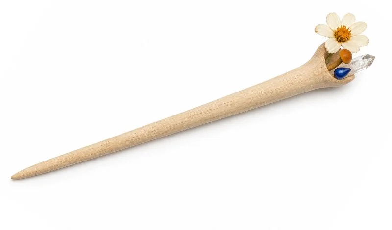 Wooden hair stick before resin