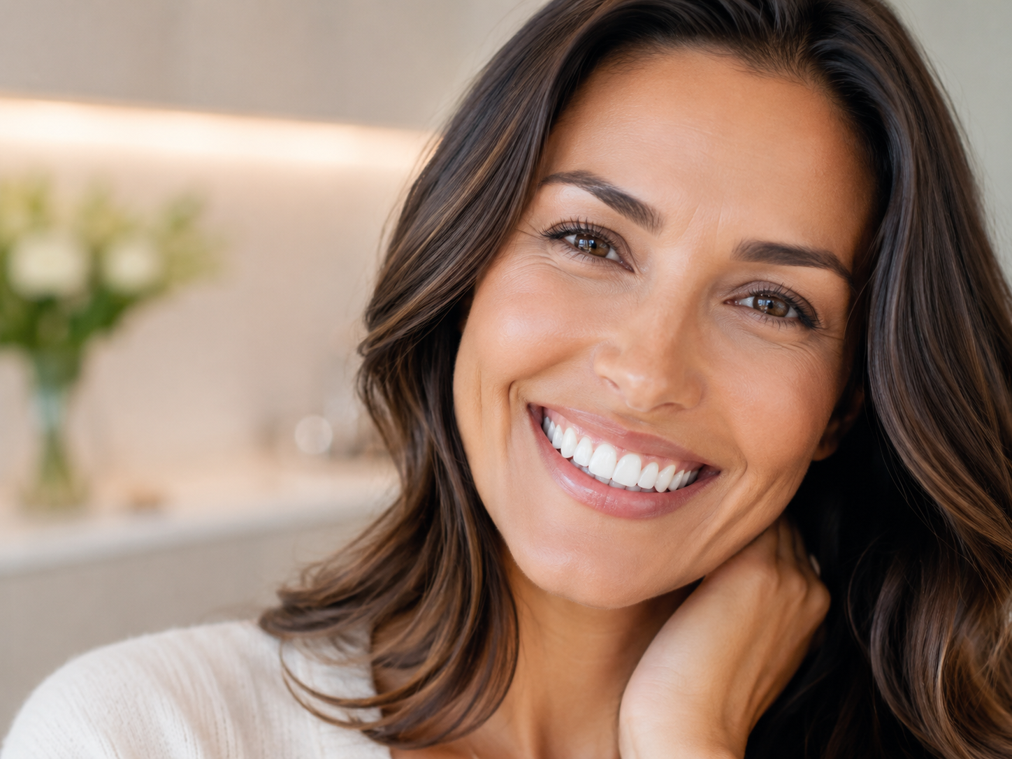 Bright smile after teeth whitening