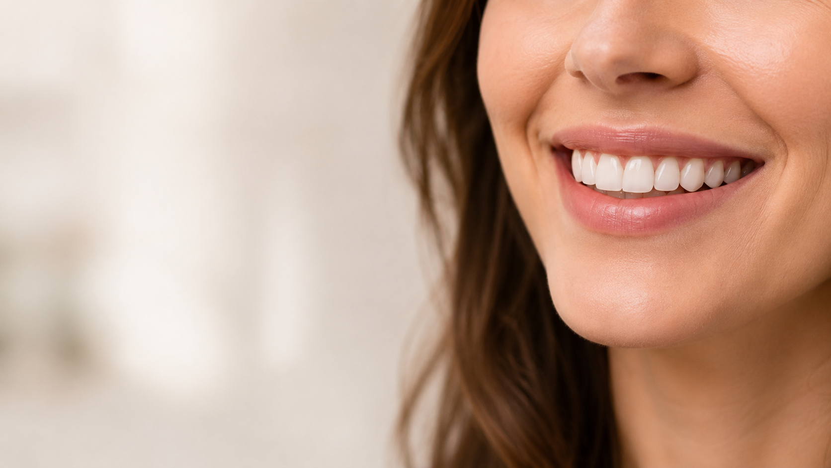Close-up of a natural confident smile for dental bonding treatment