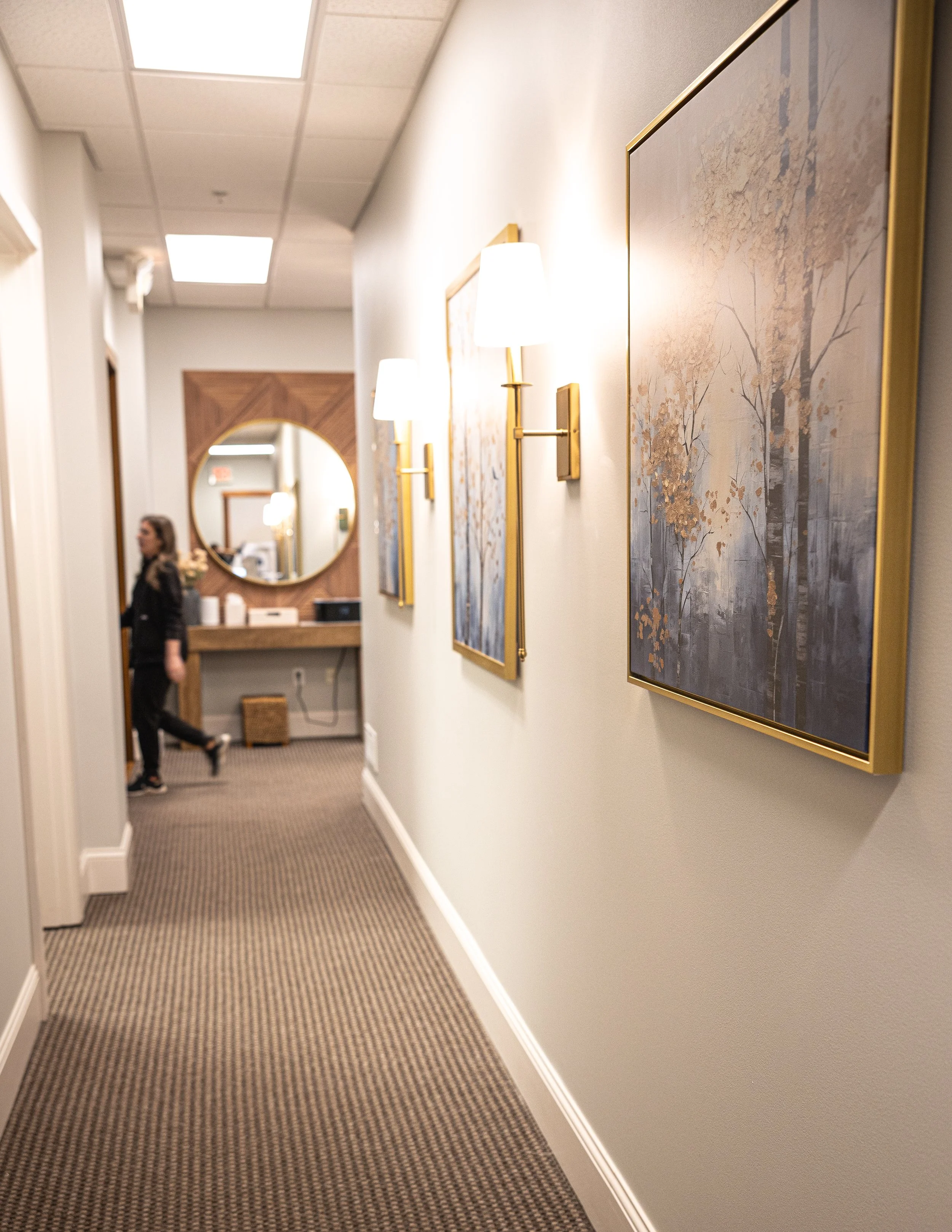 Newly decorated hallway at Bobb Dental