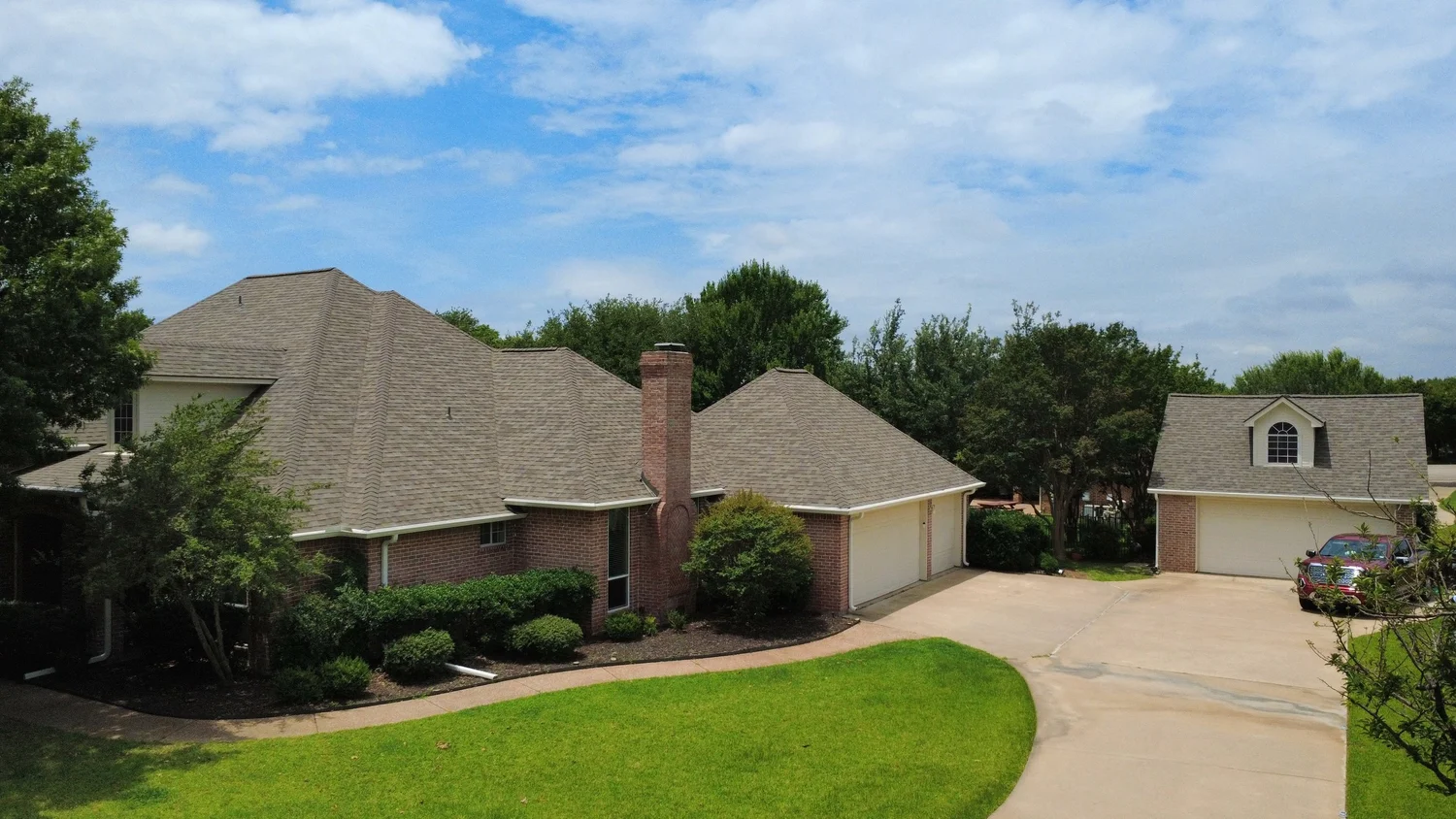 Client-supplied aerial roof photograph