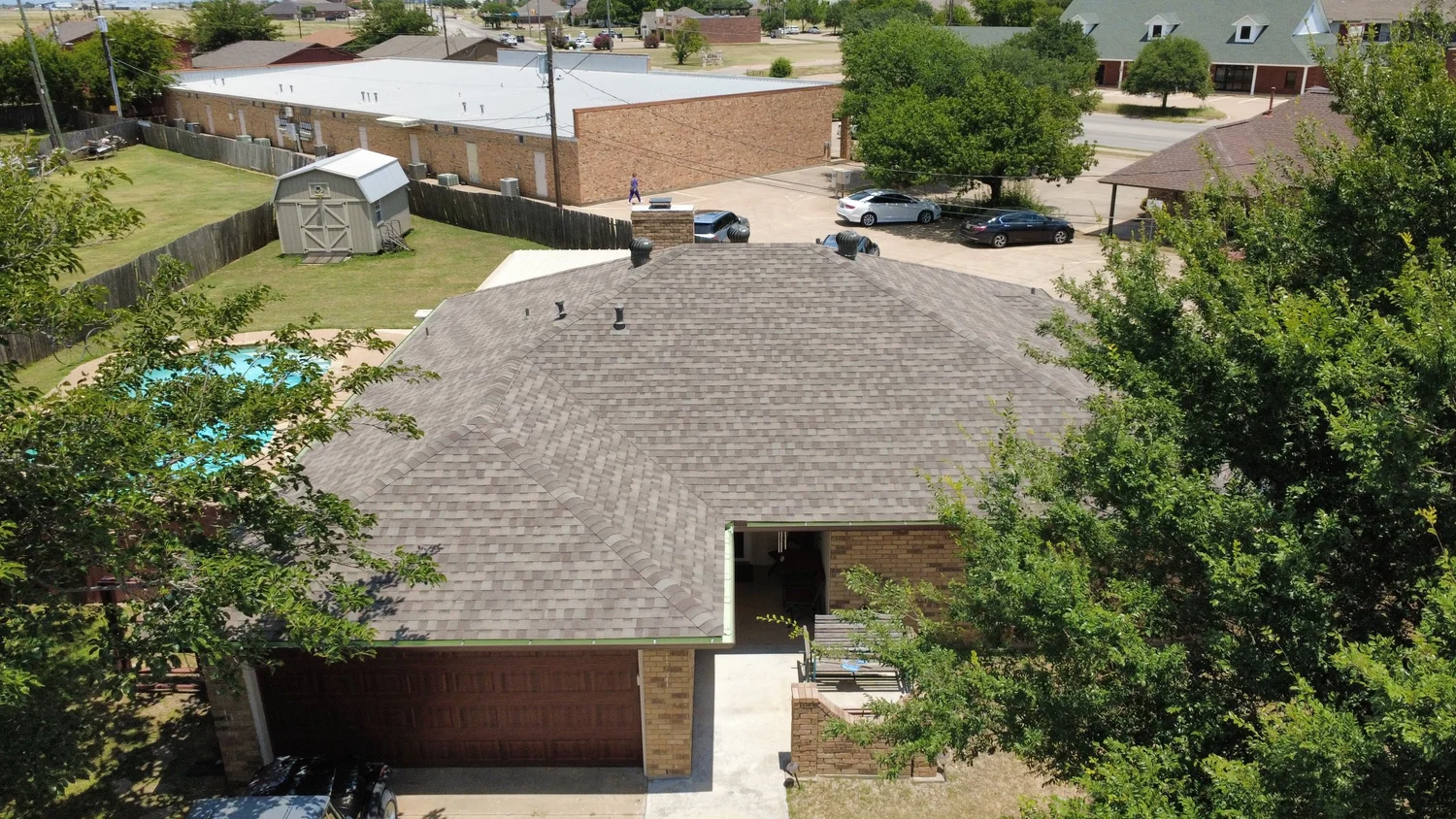 Client-supplied aerial roof photograph