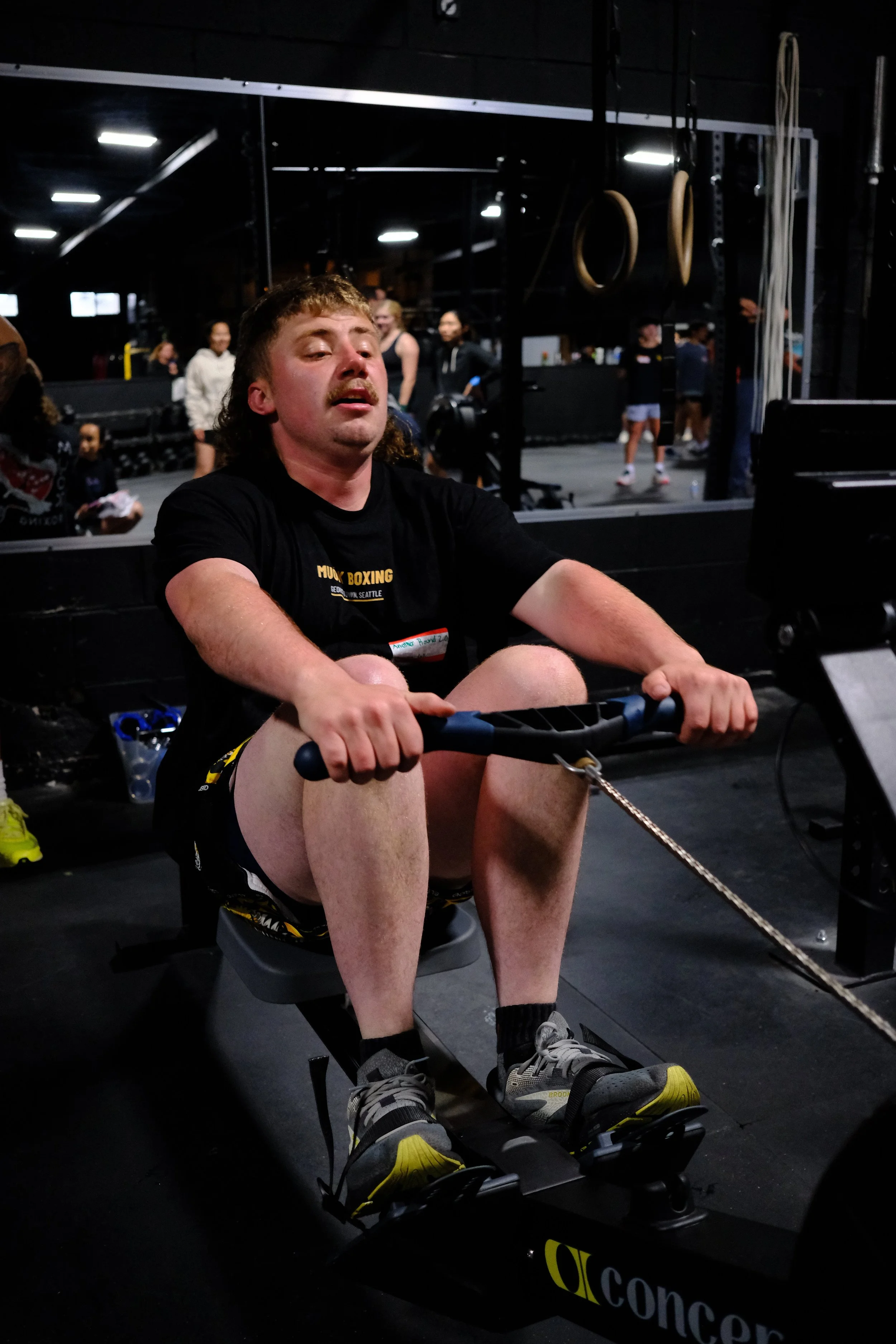 Athlete rowing at Root Strength Georgetown Seattle