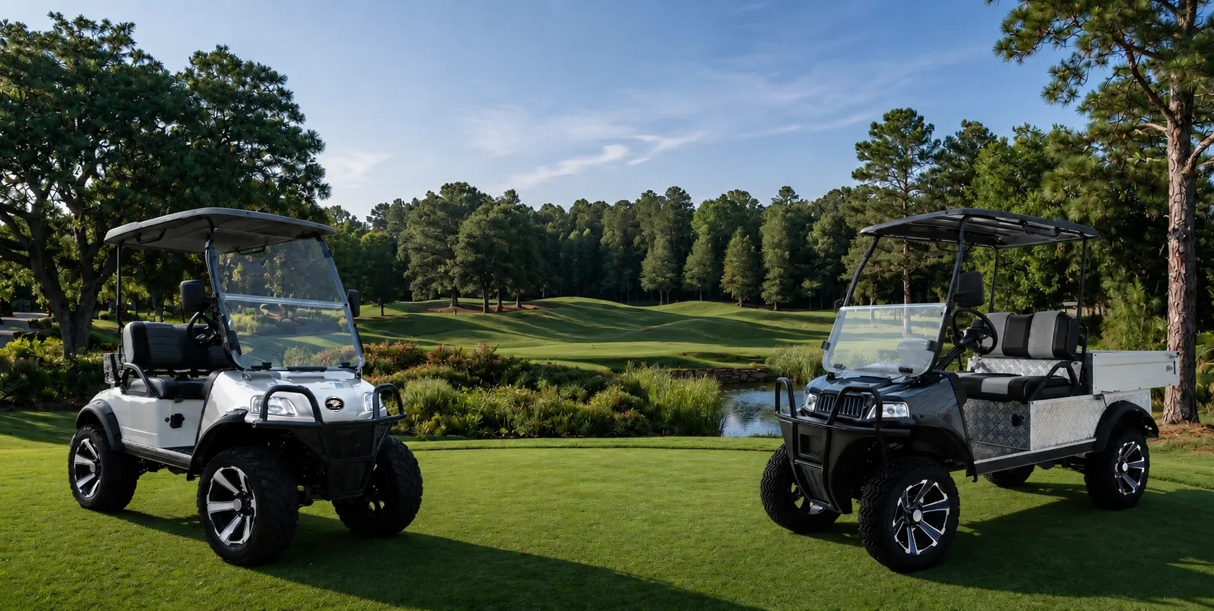HDK golf cart on a New Zealand course