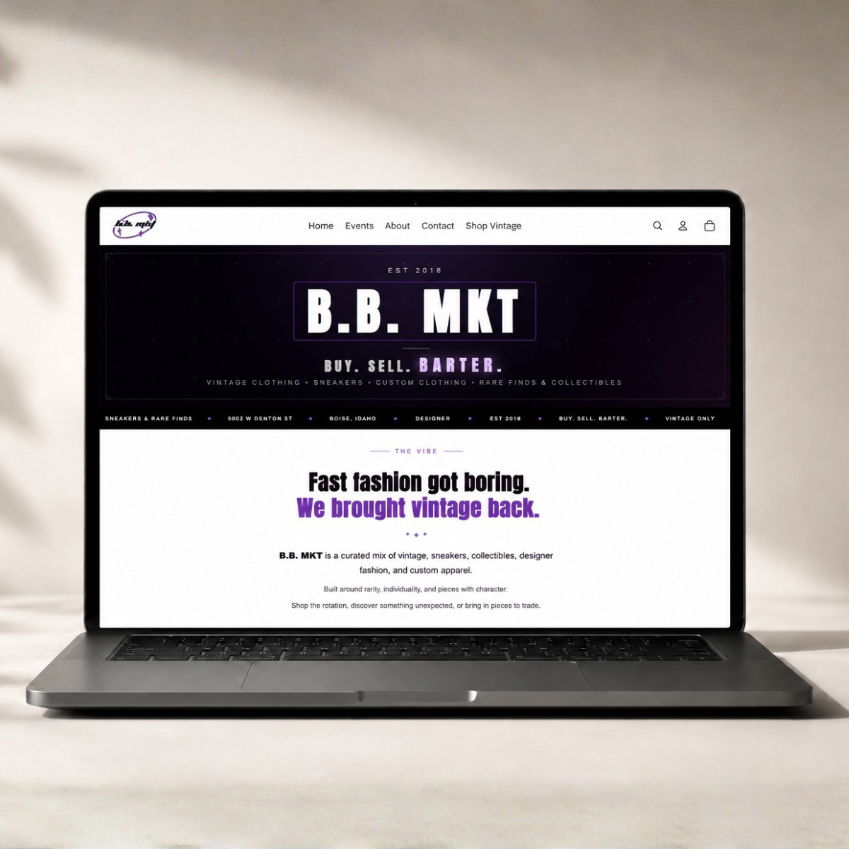 B.B. MKT website mockup