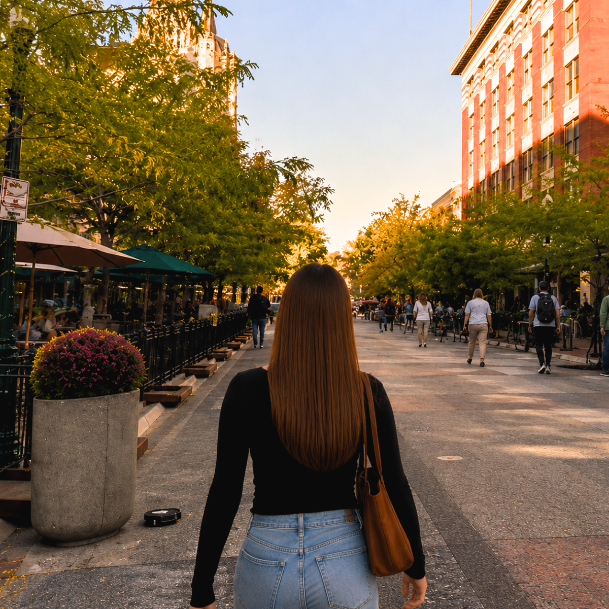 Walking through downtown Boise