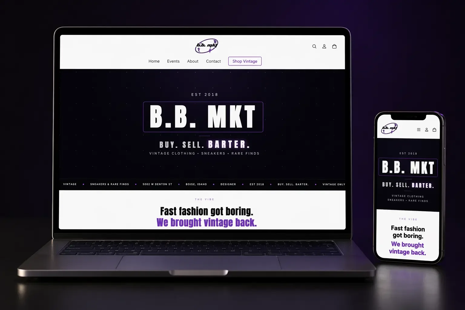 B.B. MKT website mockup