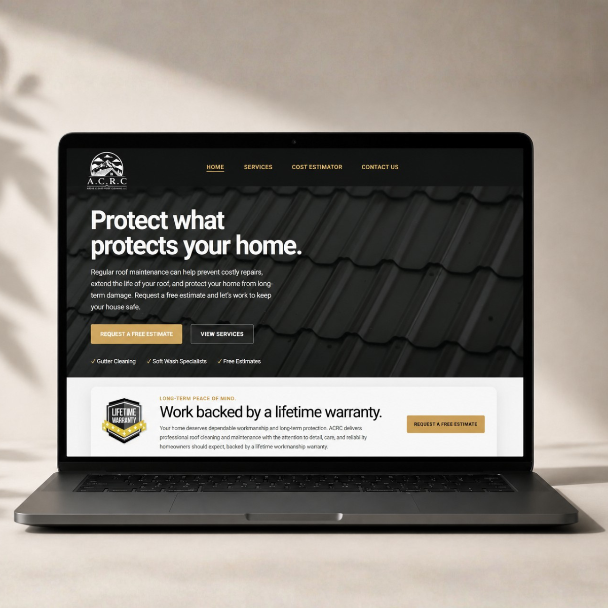 AC Roof Cleaning website concept